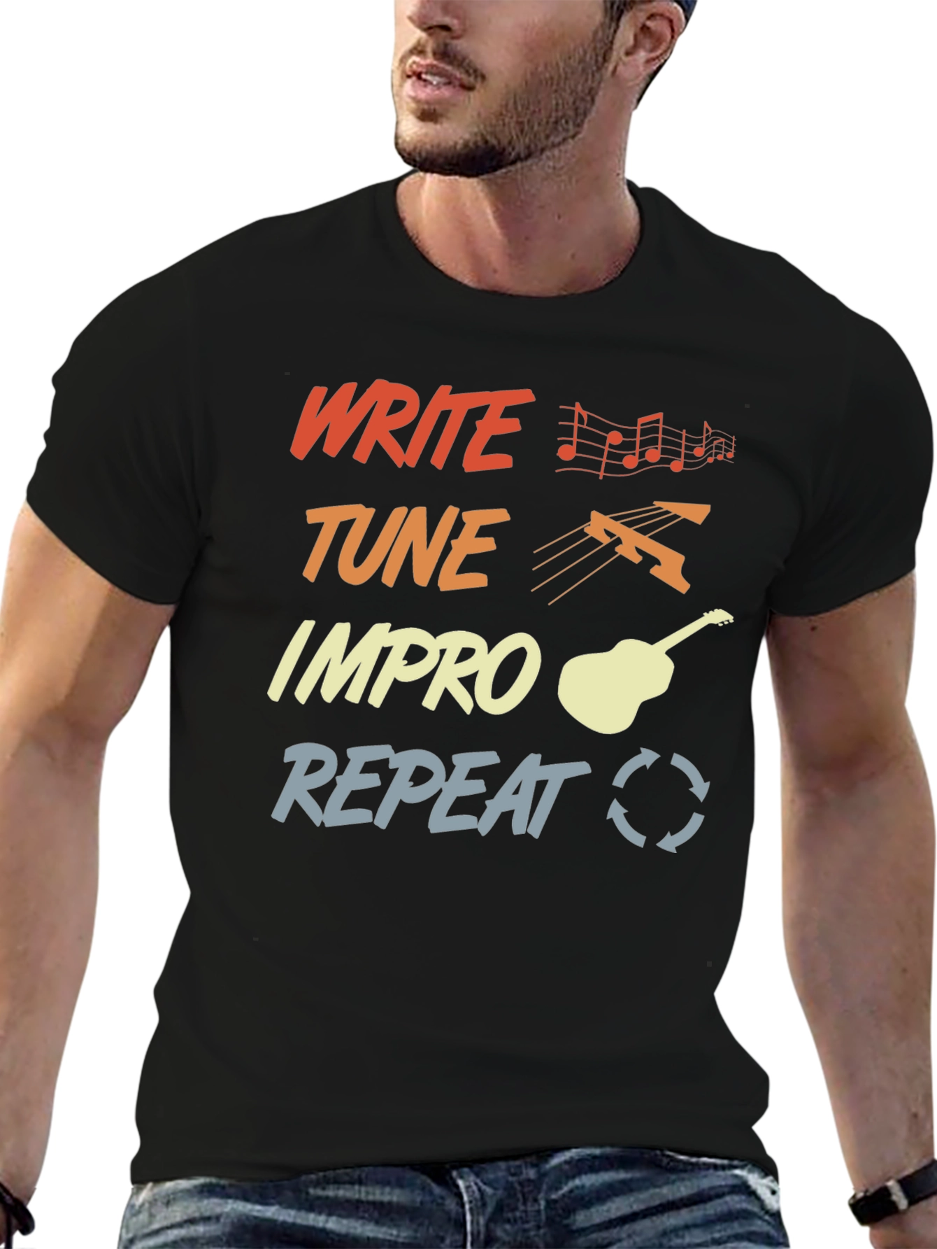 Write Tune Improv Repeat Graphic Tee
