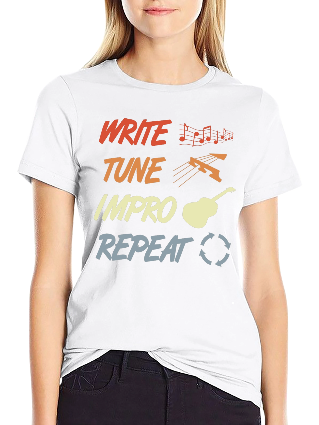 Write Tune Improv Repeat Graphic Tee