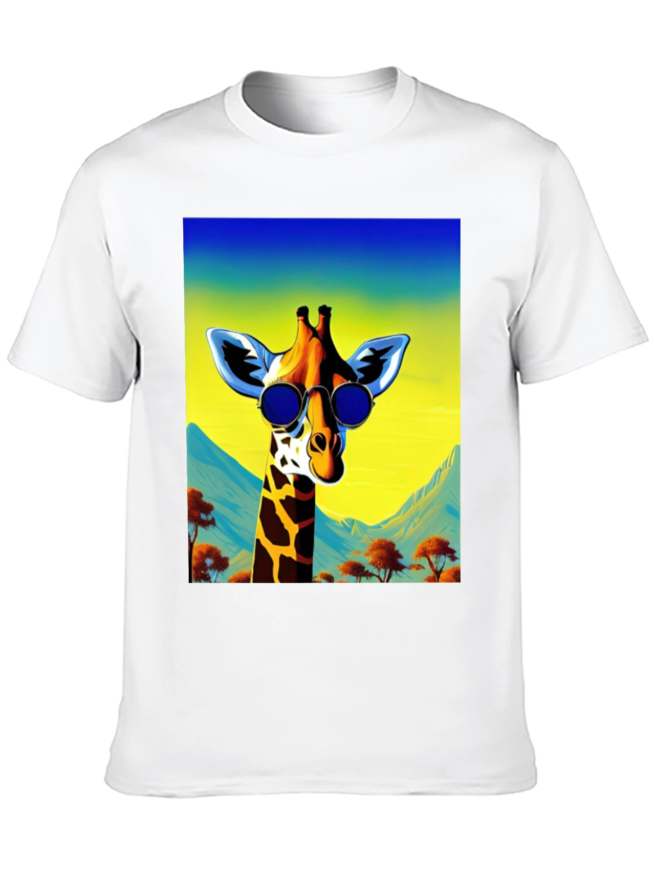 Cool Giraffe Graphic Tee - Black Cotton Shirt