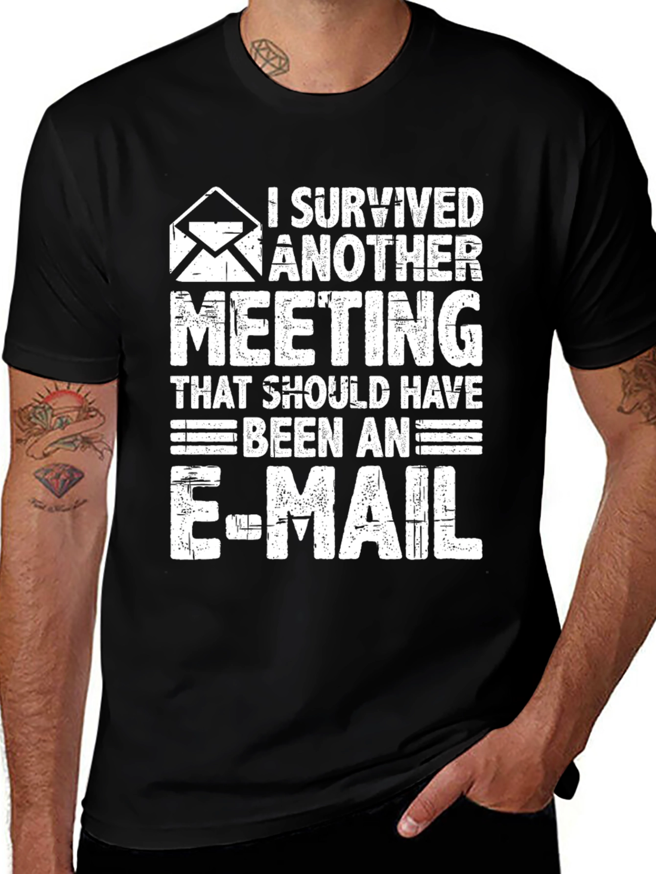 I Survived Another Meeting T-Shirt Funny Office Tee