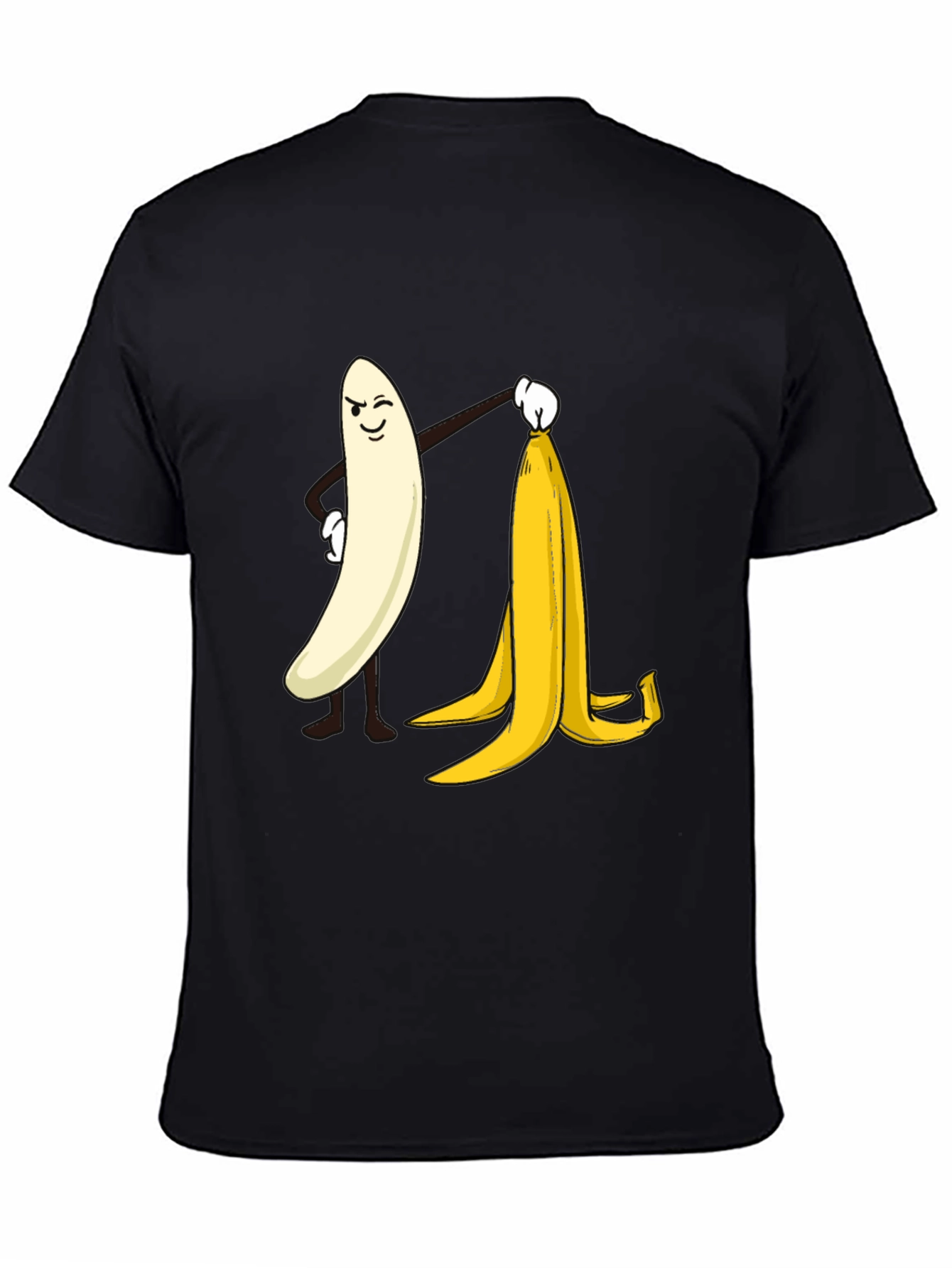 Funny Banana Peeling T-Shirt - Cheeky Cartoon Design