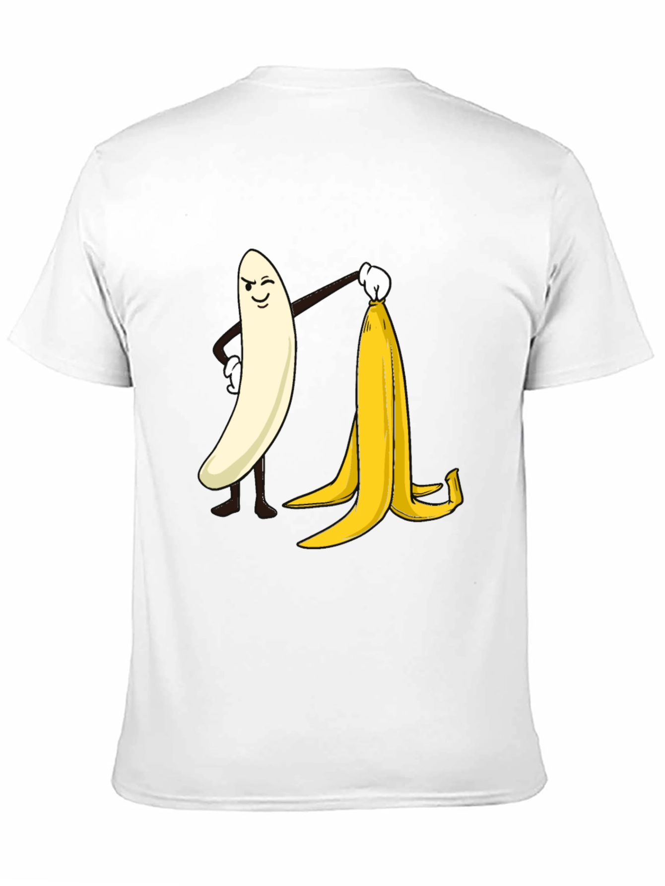 Funny Banana Peeling T-Shirt - Cheeky Cartoon Design