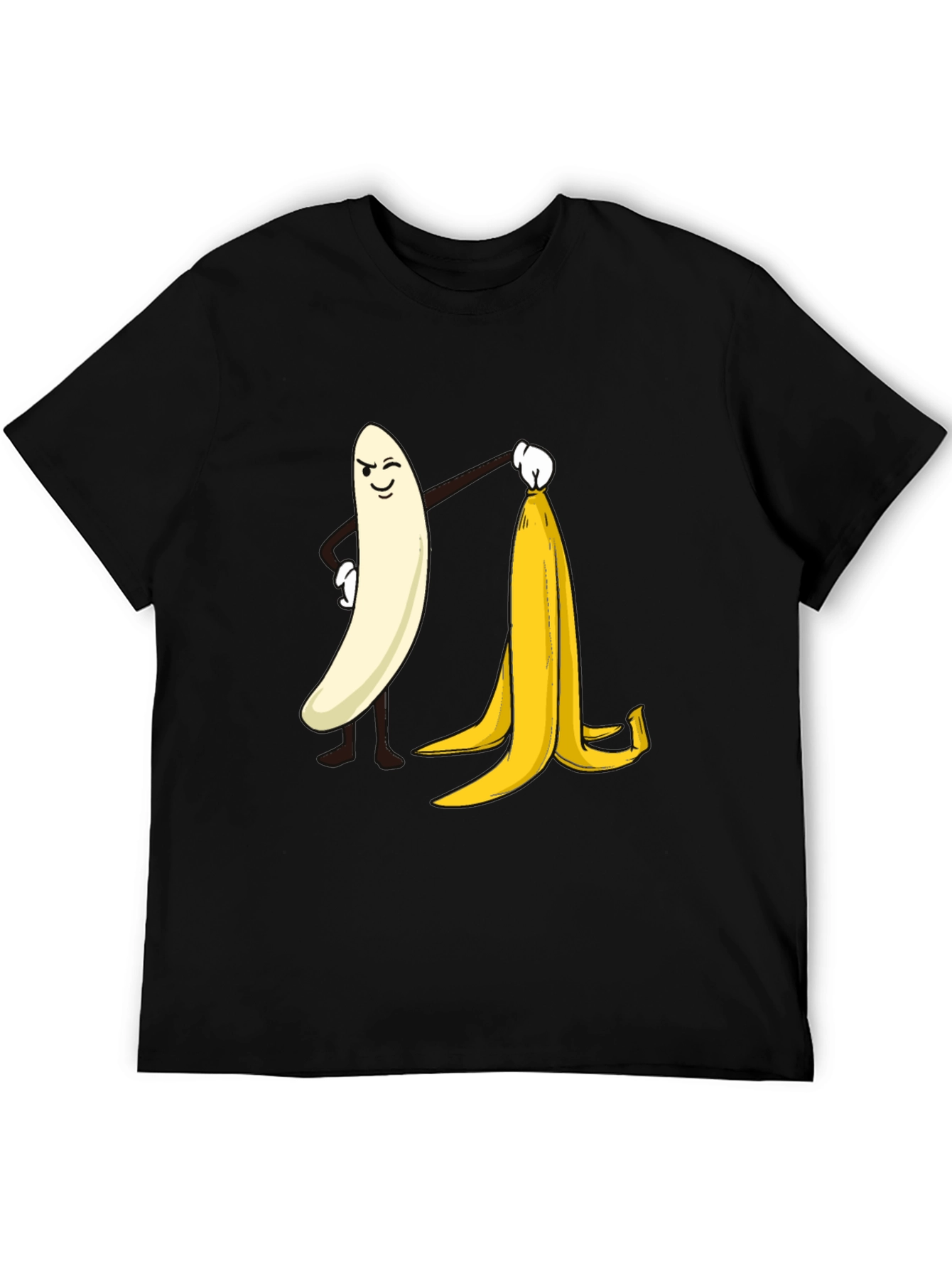 Funny Banana Peeling T-Shirt - Cheeky Cartoon Design