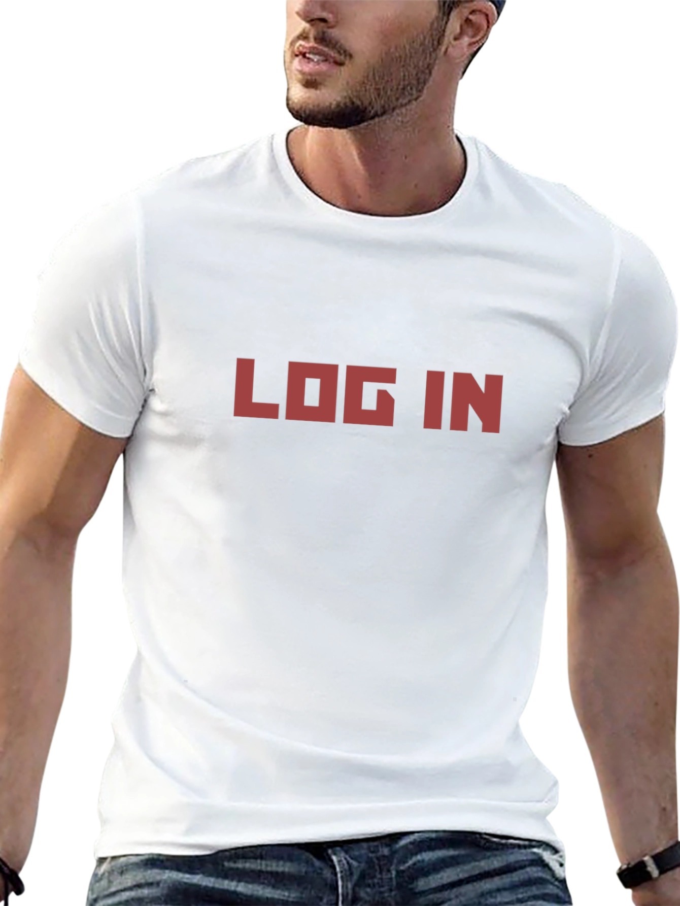 Retro LOG IN Tee - Black Graphic T-Shirt