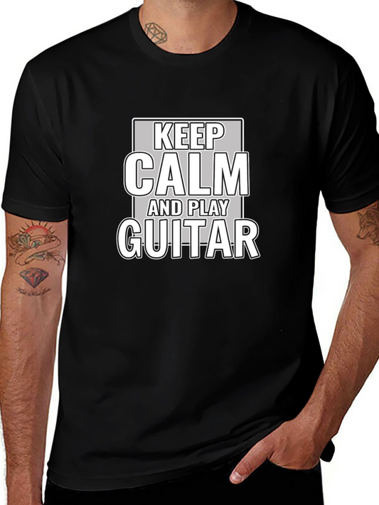 Keep Calm & Play Guitar Graphic T-Shirt