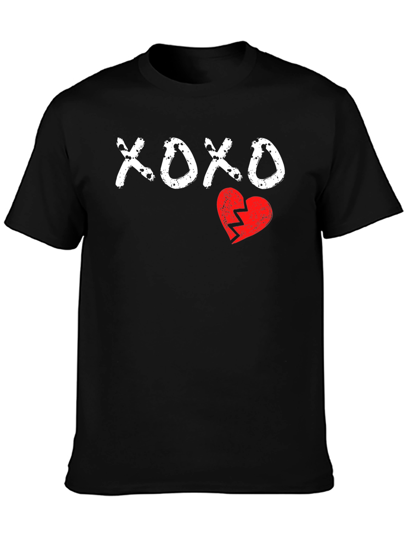 XOXO Broken Heart Graphic Tee - Mens Black T-Shirt
