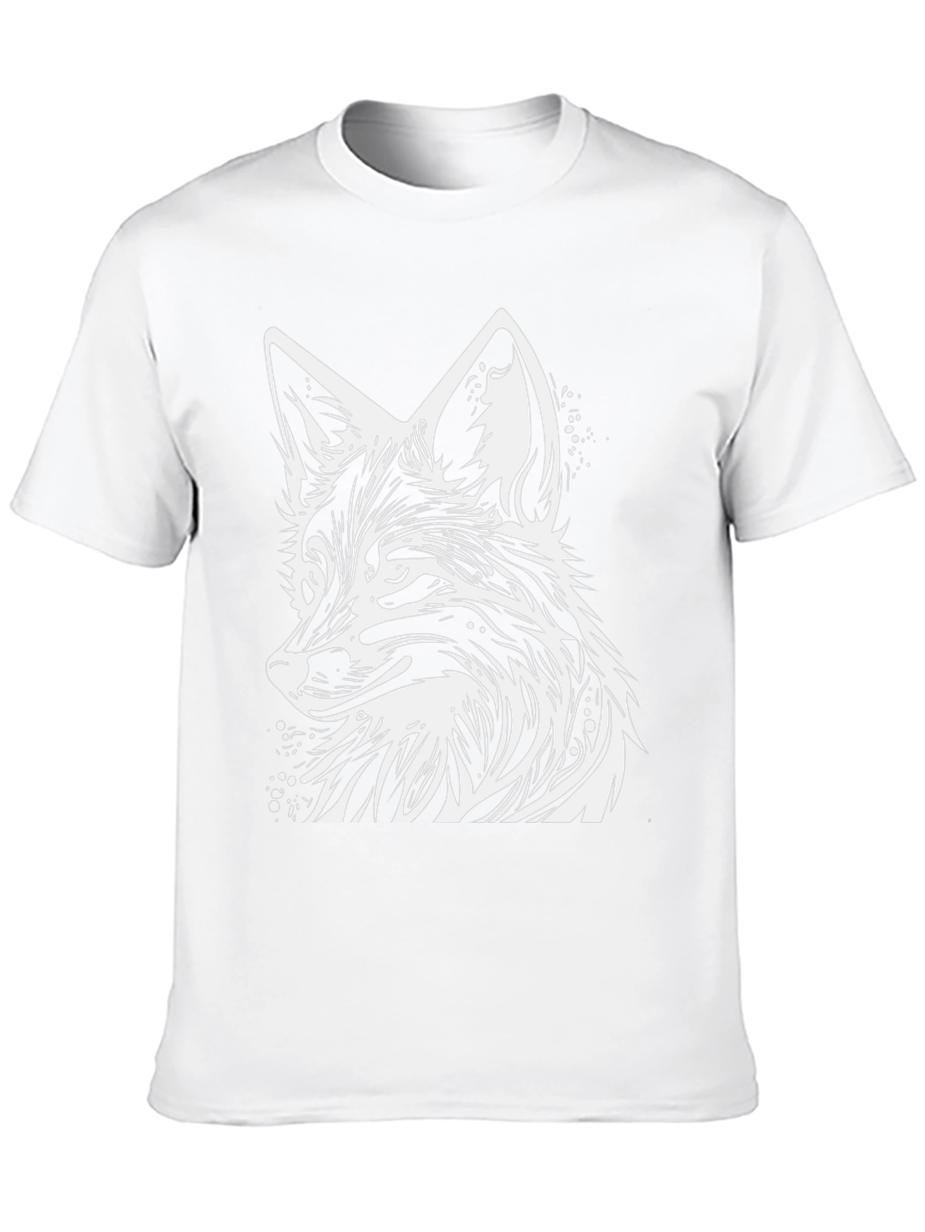 Stylish Black T-Shirt with White Fox Graphic