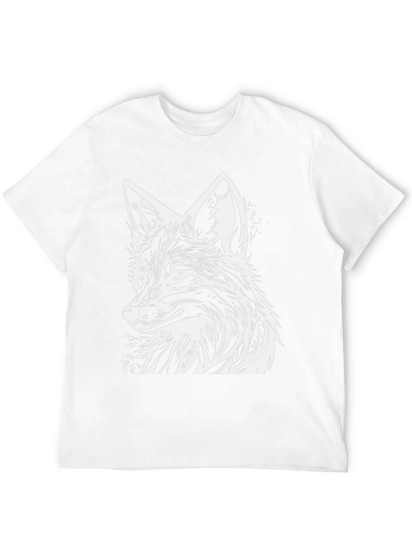 Stylish Black T-Shirt with White Fox Graphic