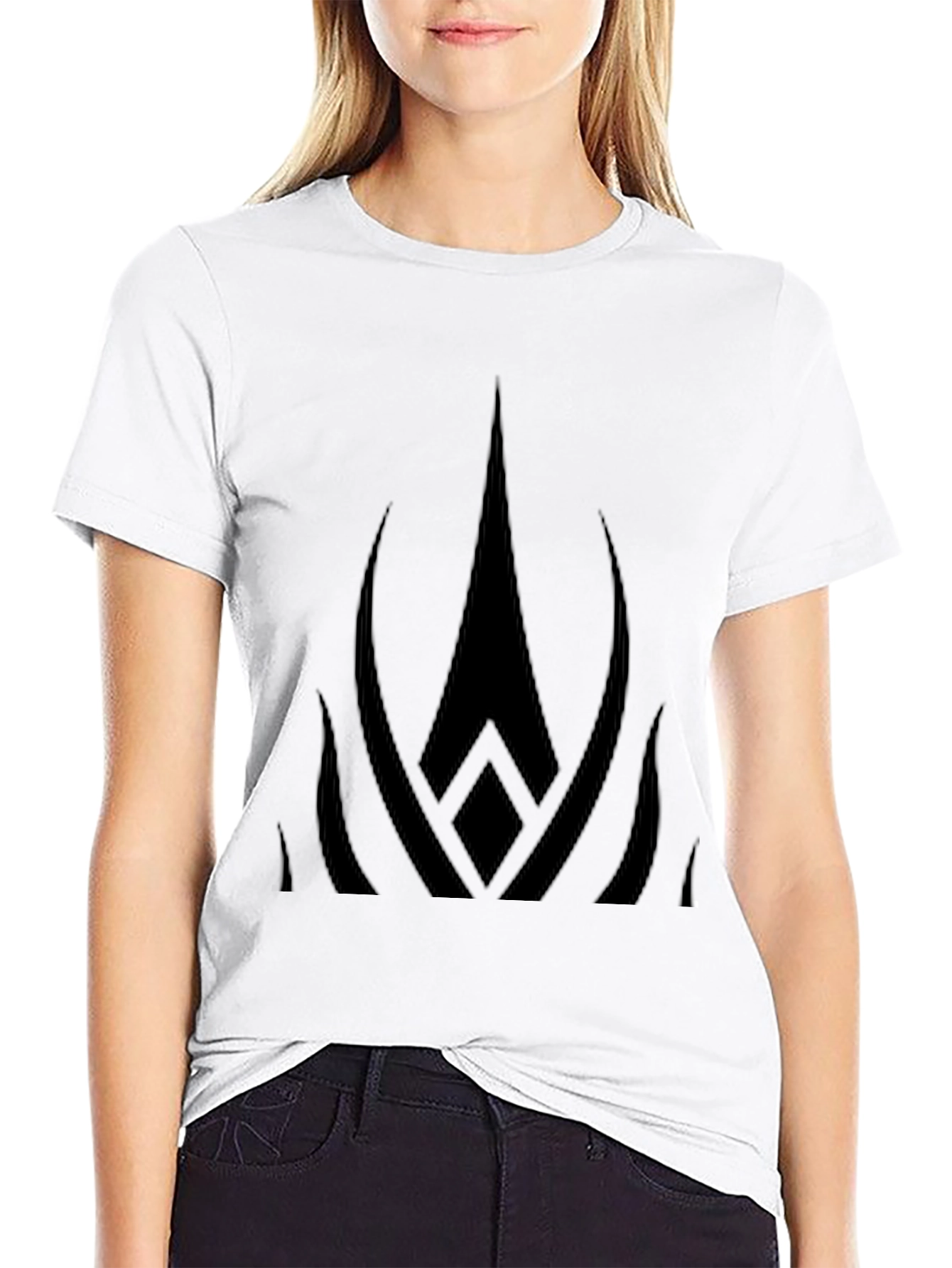 Mens Black Graphic Tee - Abstract Design