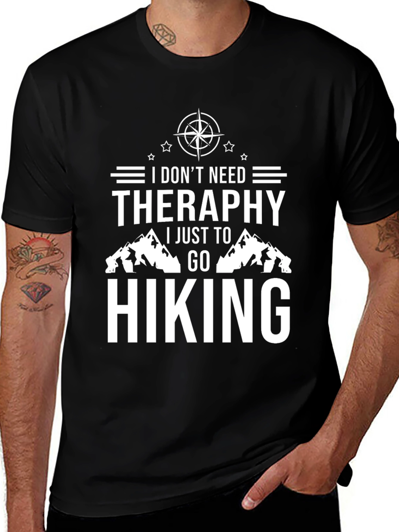 Hiking Therapy Graphic Tee - Mountain Adventure Shirt