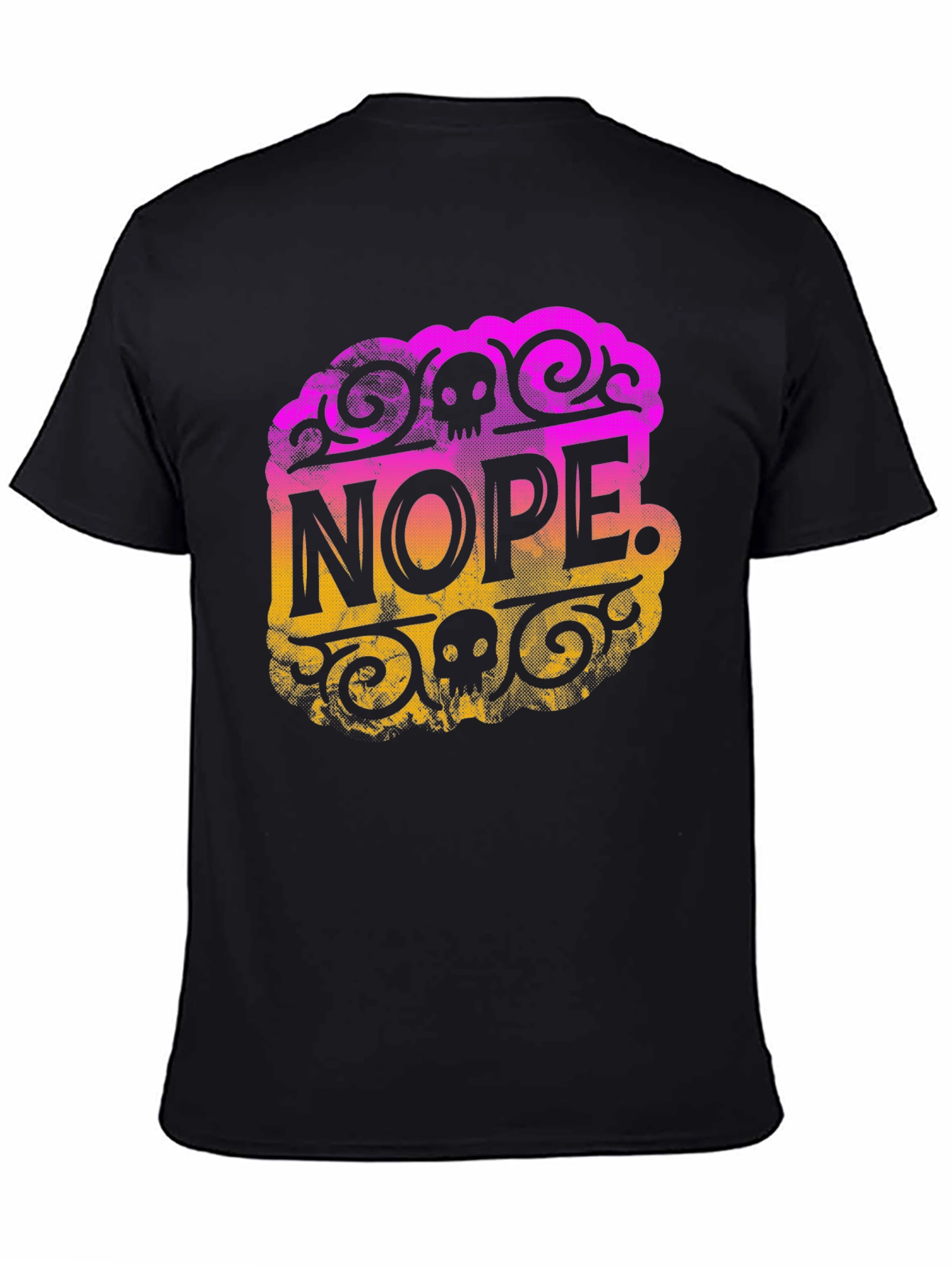 Nope. Skull Graphic Black T-Shirt