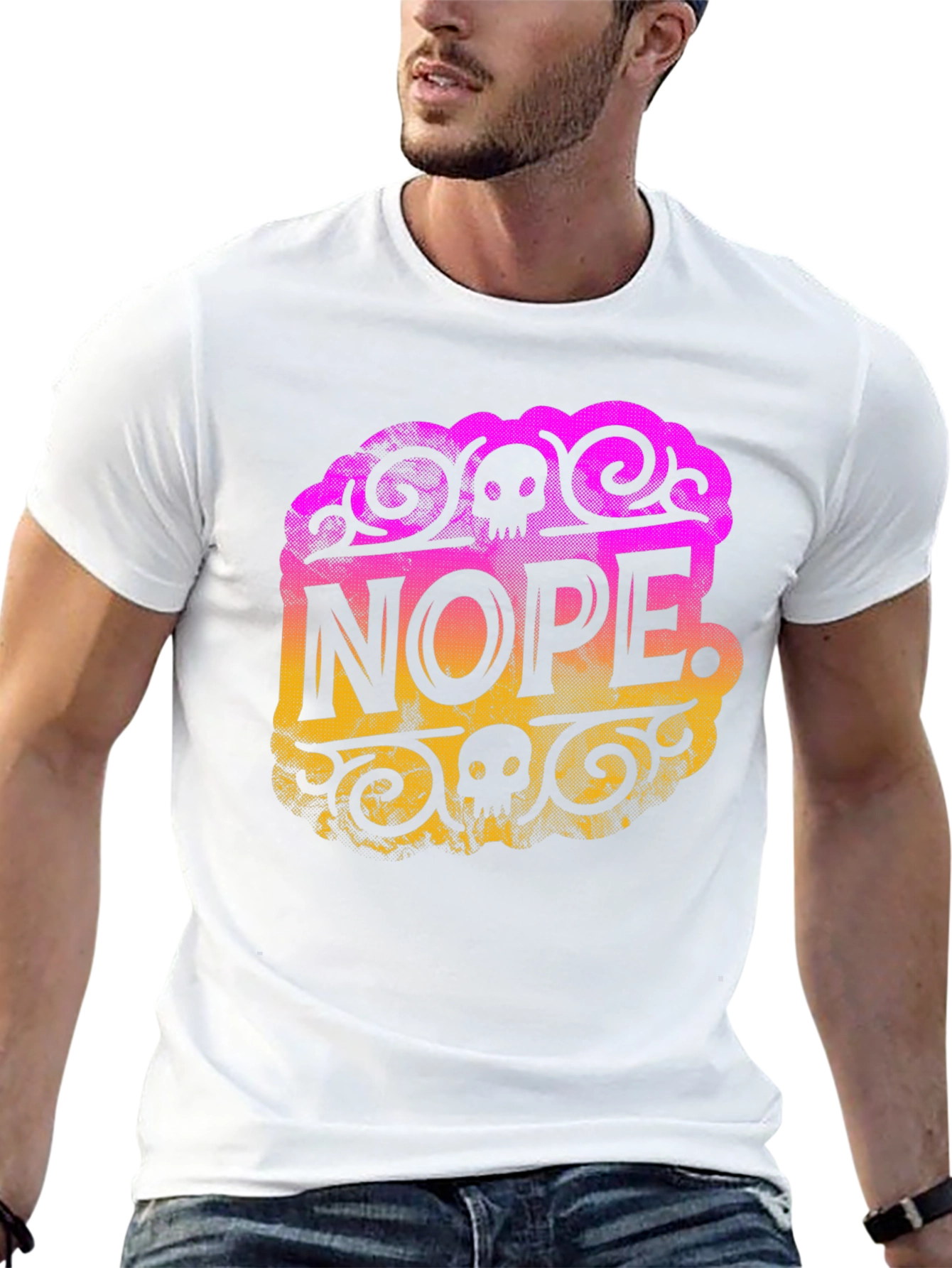Nope. Skull Graphic Black T-Shirt