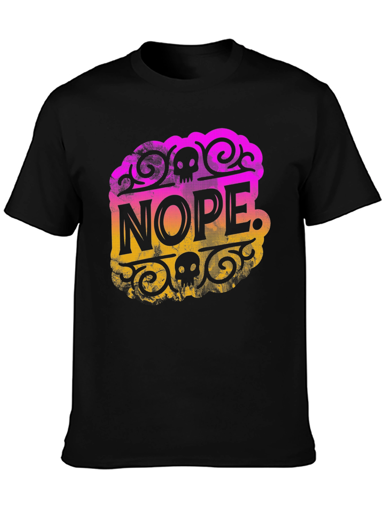 Nope. Skull Graphic Black T-Shirt