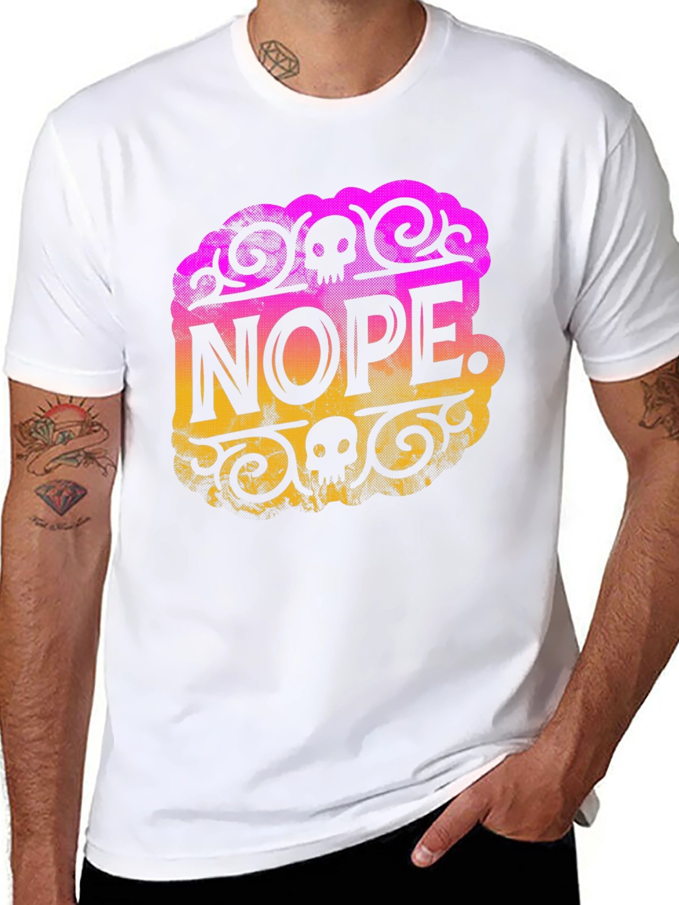 Nope. Skull Graphic Black T-Shirt
