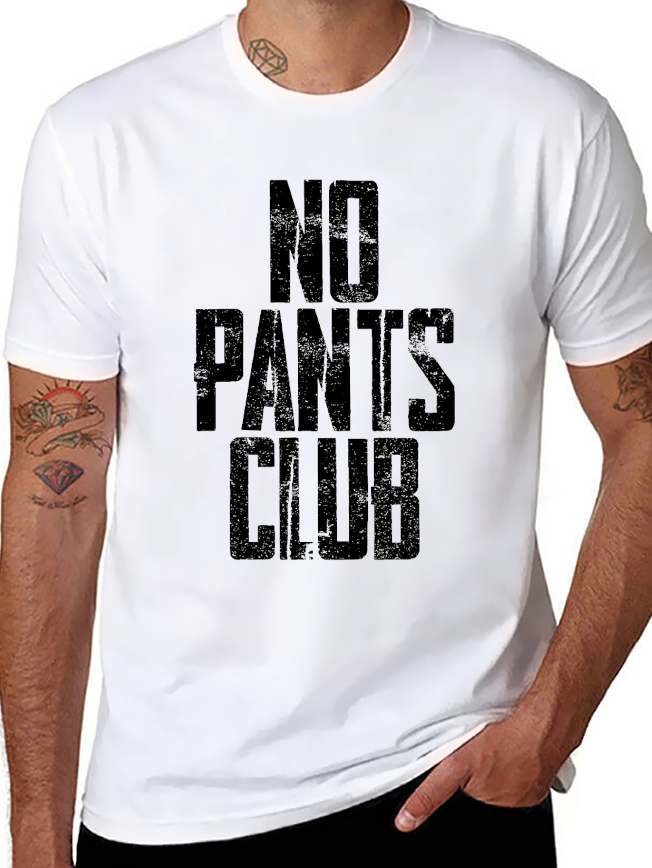 No Pants Club Black Graphic Tee