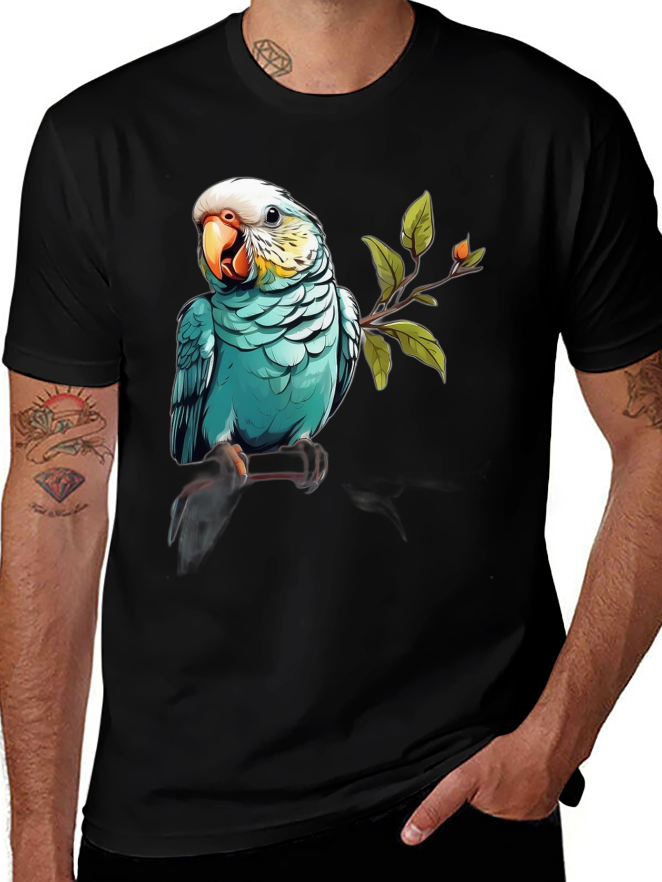 Parrot Graphic Black T-Shirt