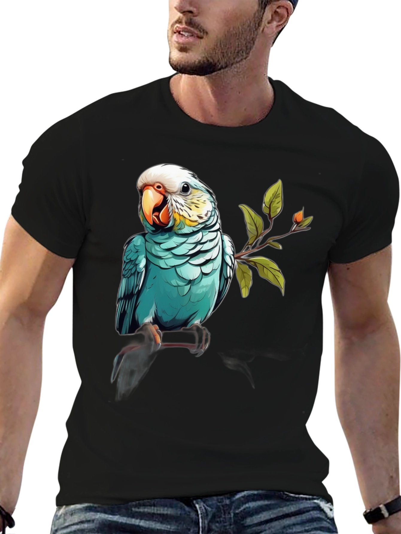 Parrot Graphic Black T-Shirt