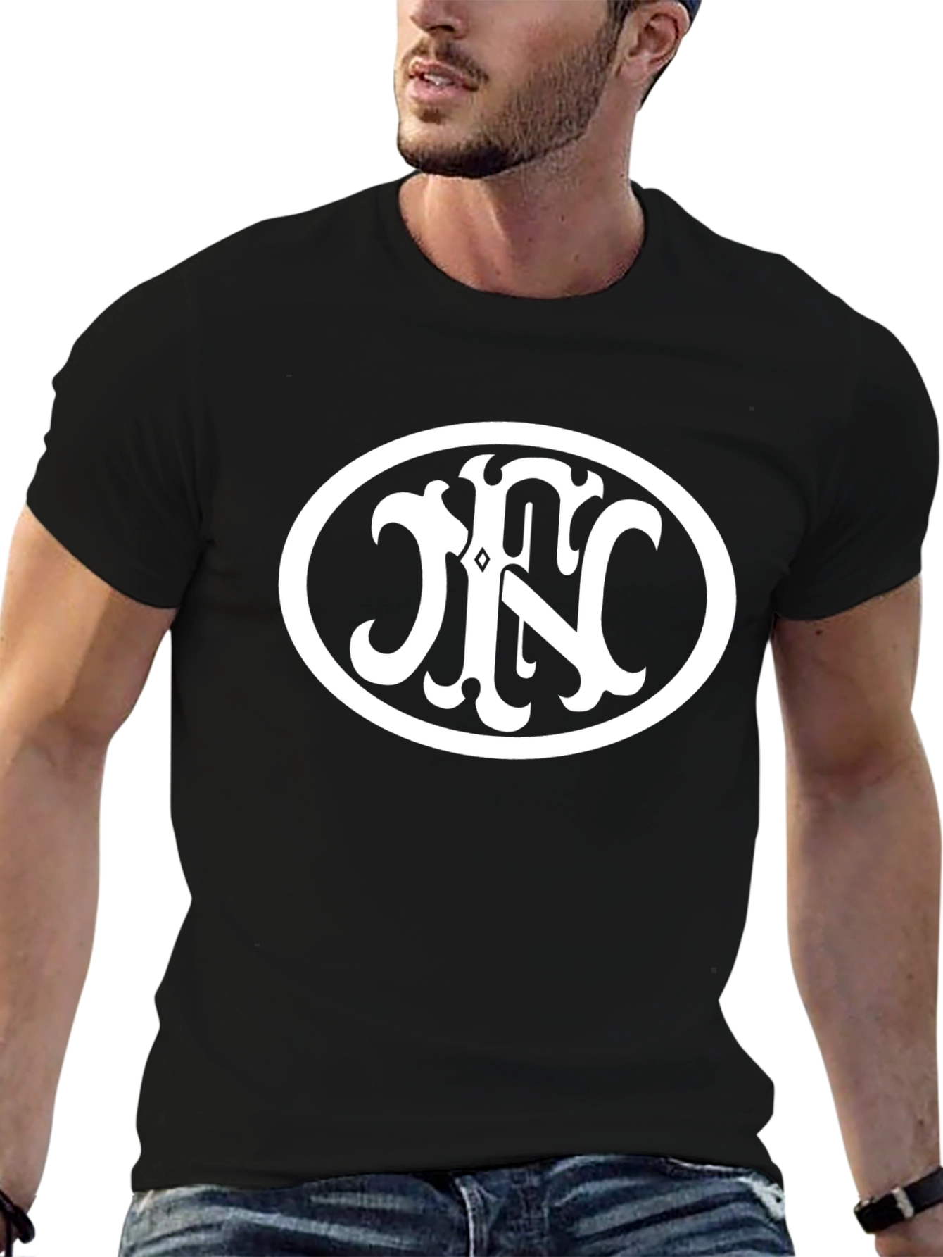 FN Herstal Logo Black T-Shirt