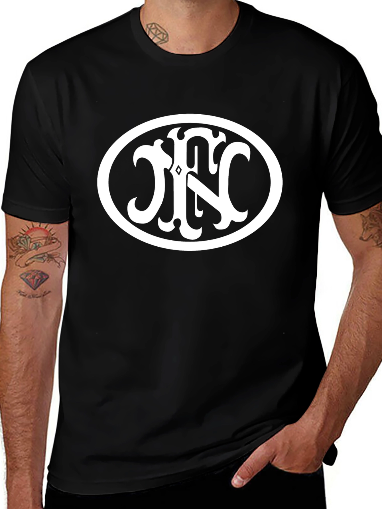 FN Herstal Logo Black T-Shirt