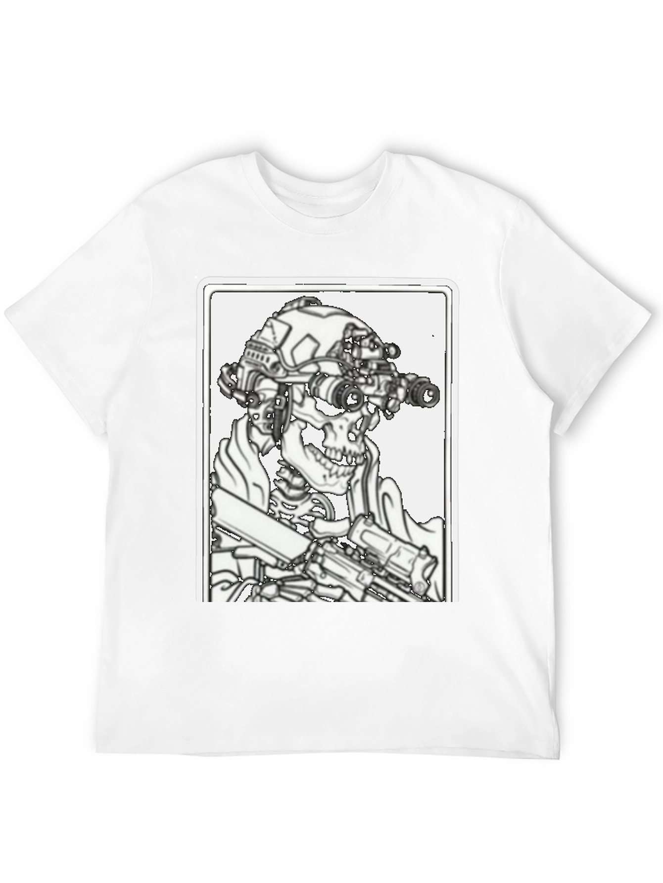 Tactical Skeleton Graphic Tee - Black Cotton Blend