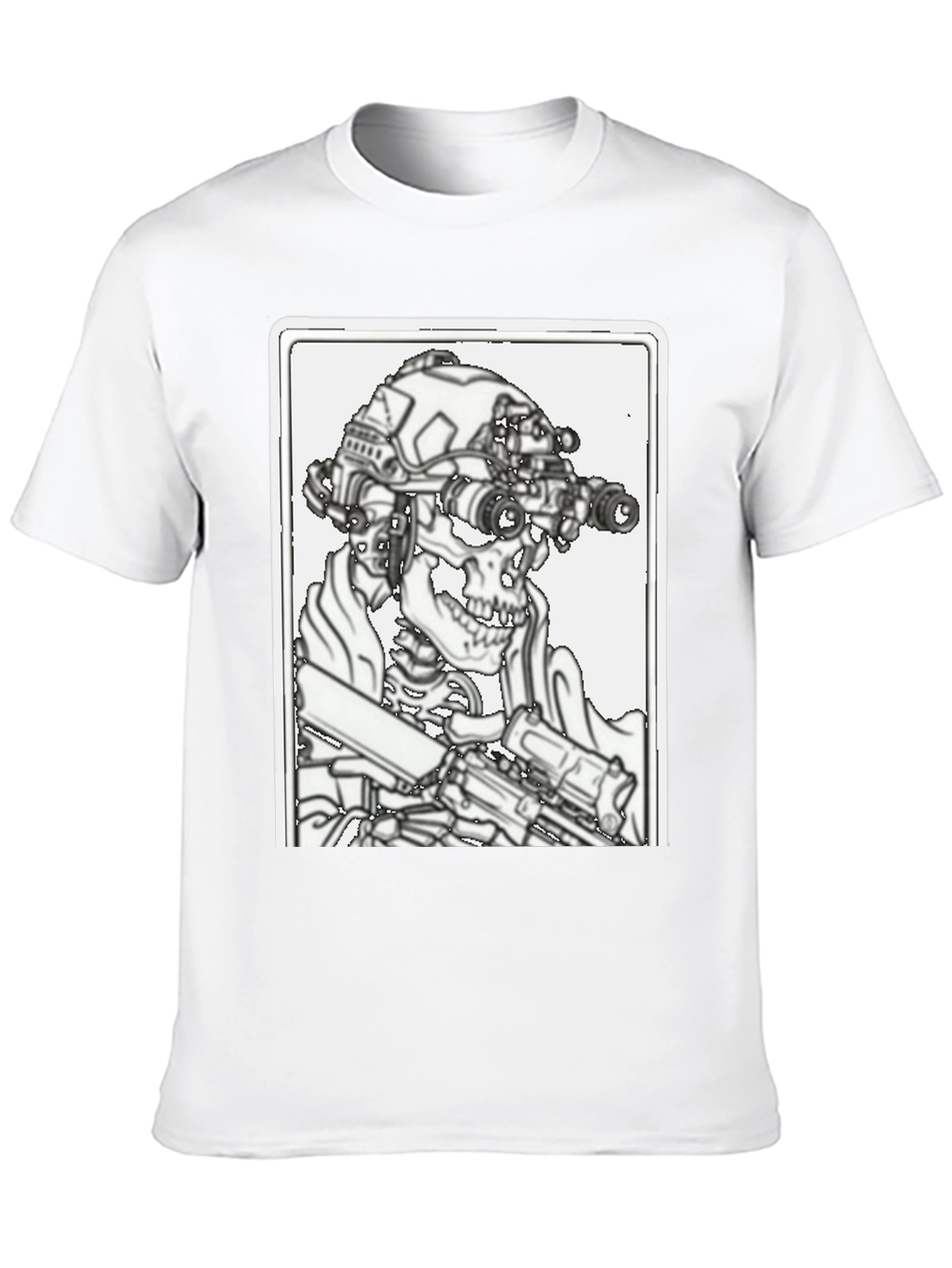 Tactical Skeleton Graphic Tee - Black Cotton Blend