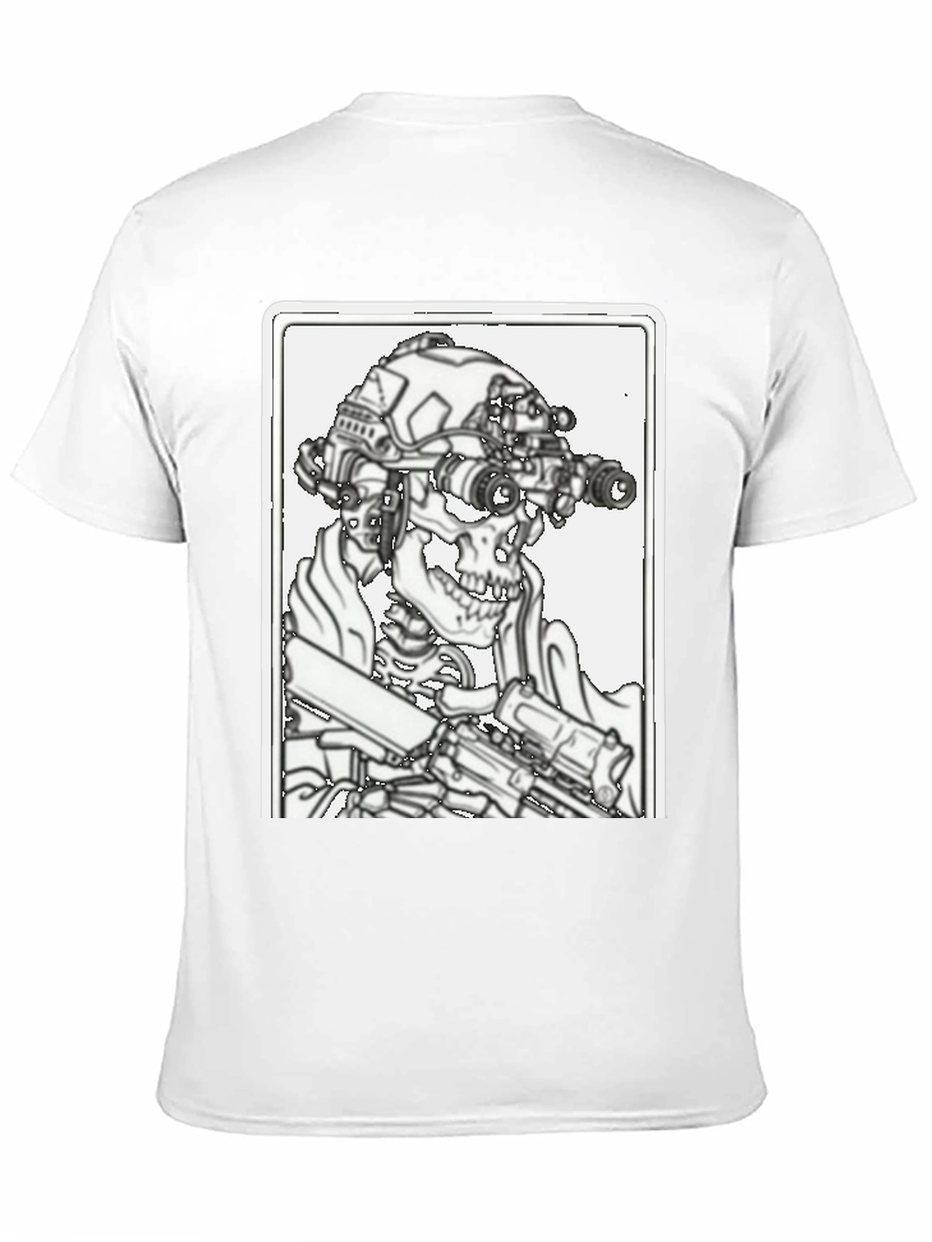 Tactical Skeleton Graphic Tee - Black Cotton Blend