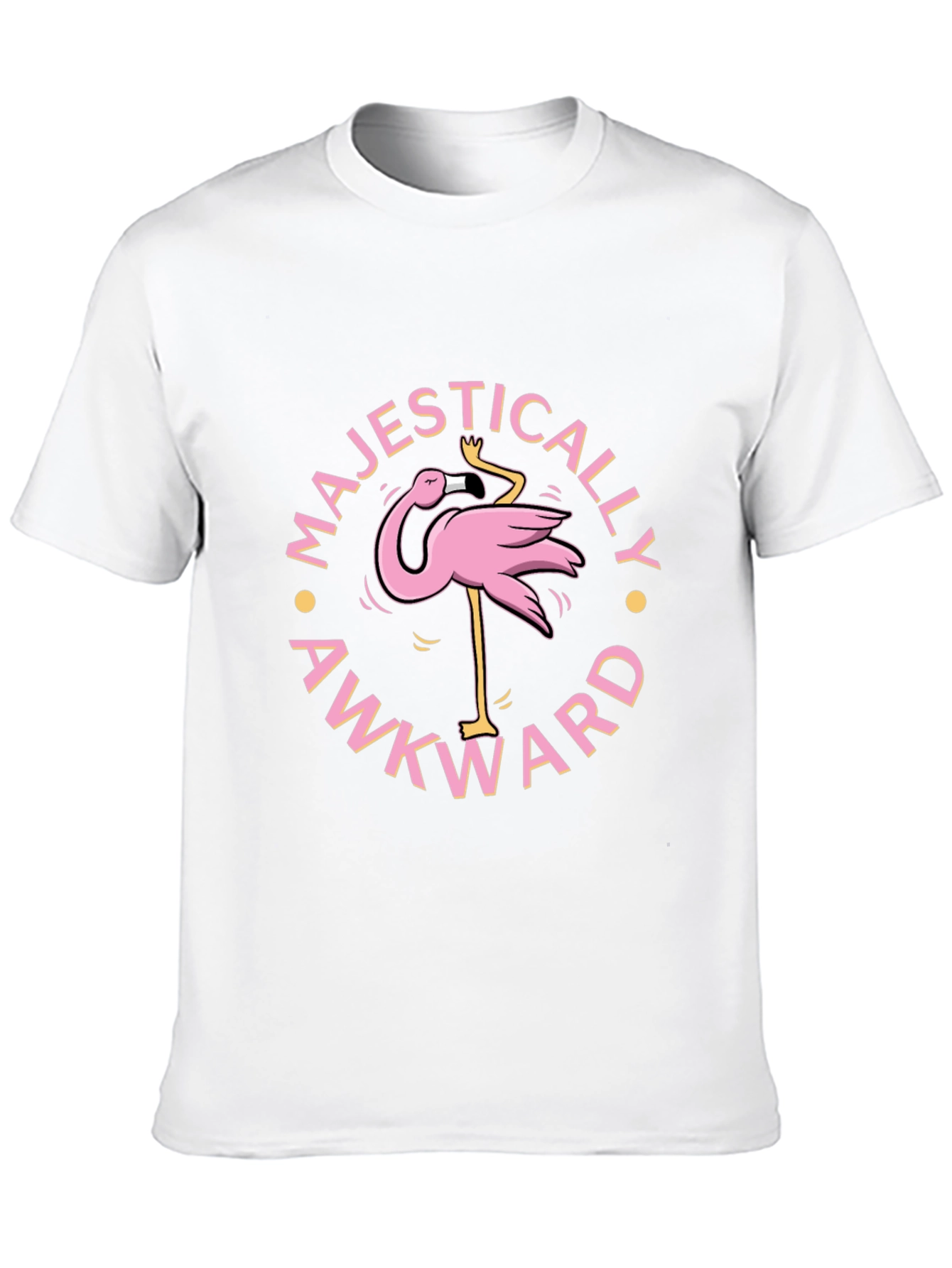 Majestically Awkward Flamingo Graphic T-Shirt