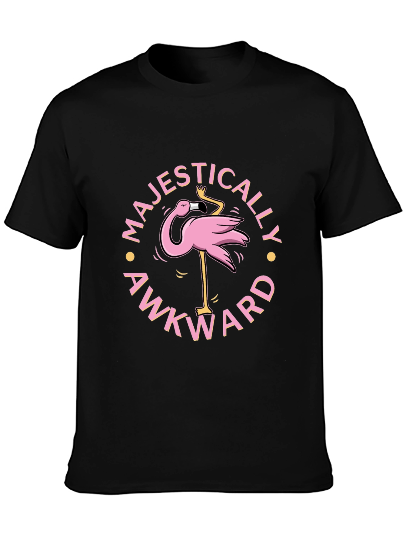 Majestically Awkward Flamingo Graphic T-Shirt