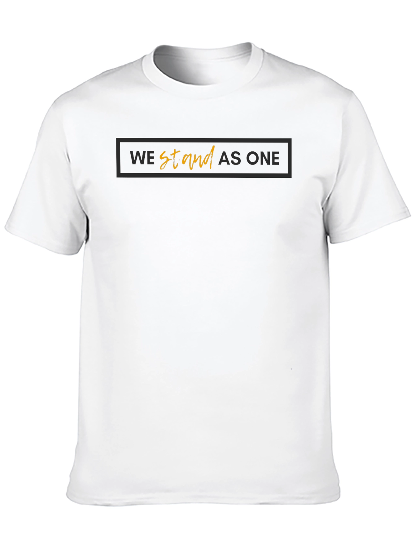 We Stand As One Graphic Print Black T-Shirt
