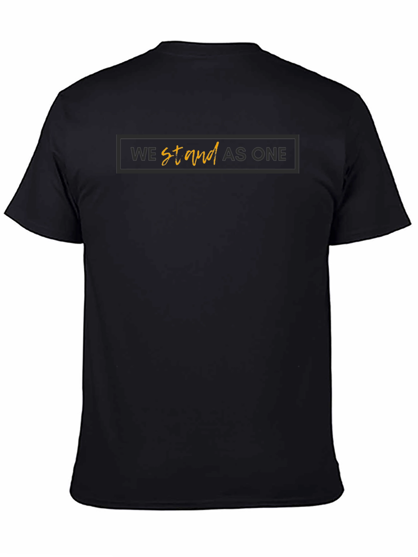 We Stand As One Graphic Print Black T-Shirt