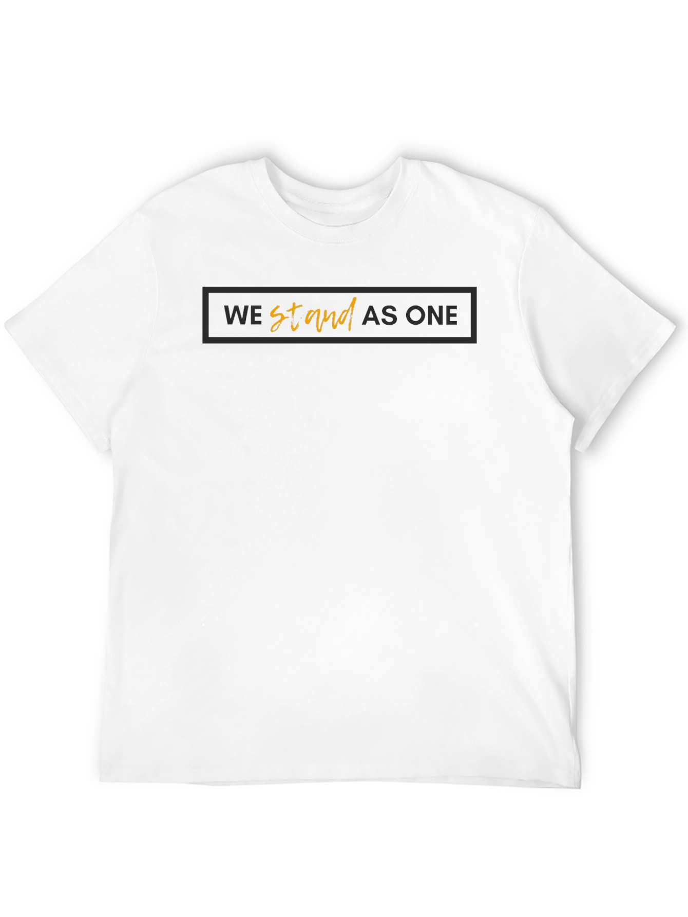 We Stand As One Graphic Print Black T-Shirt