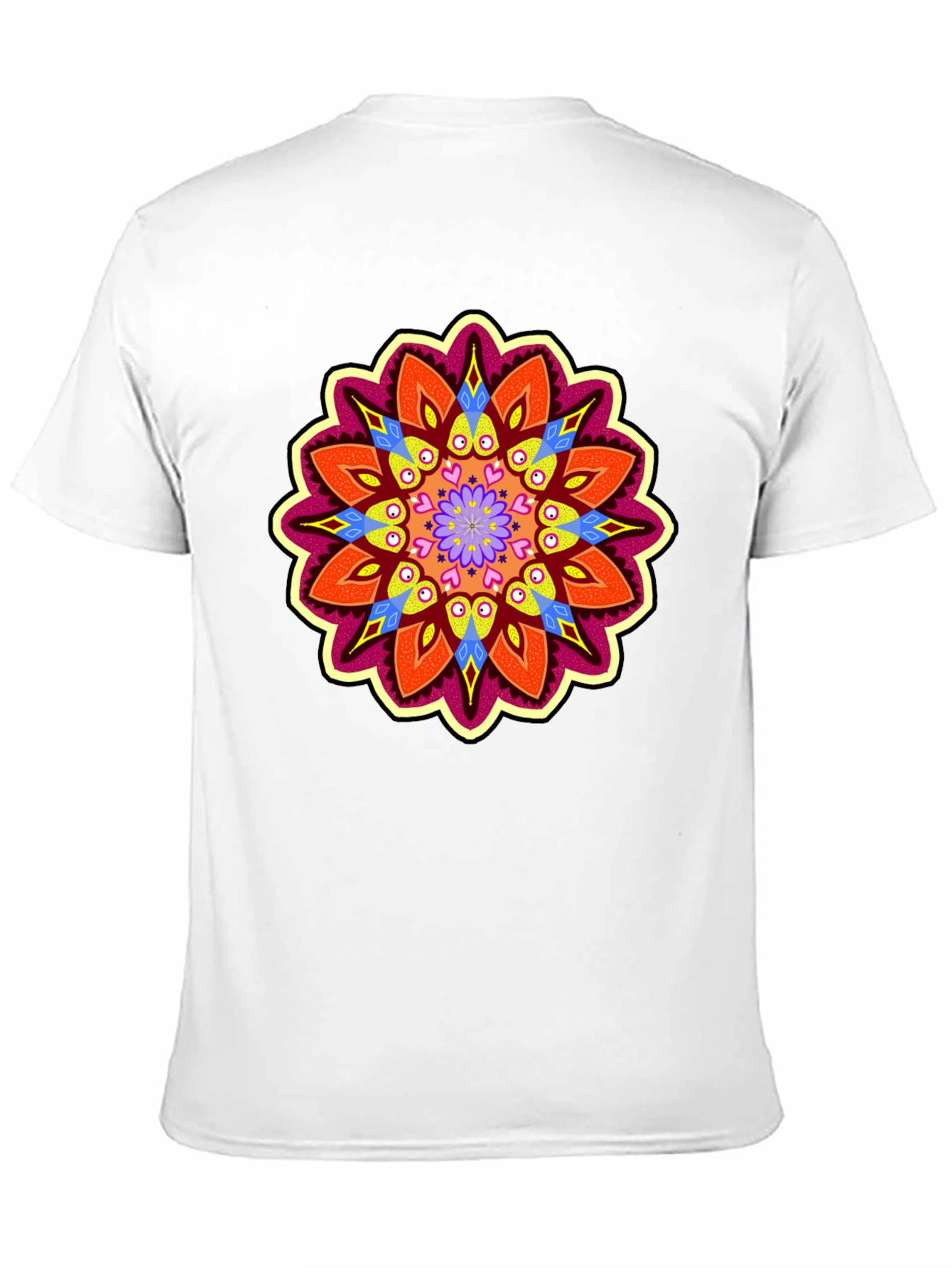 Vibrant Mandala Graphic Black T-Shirt