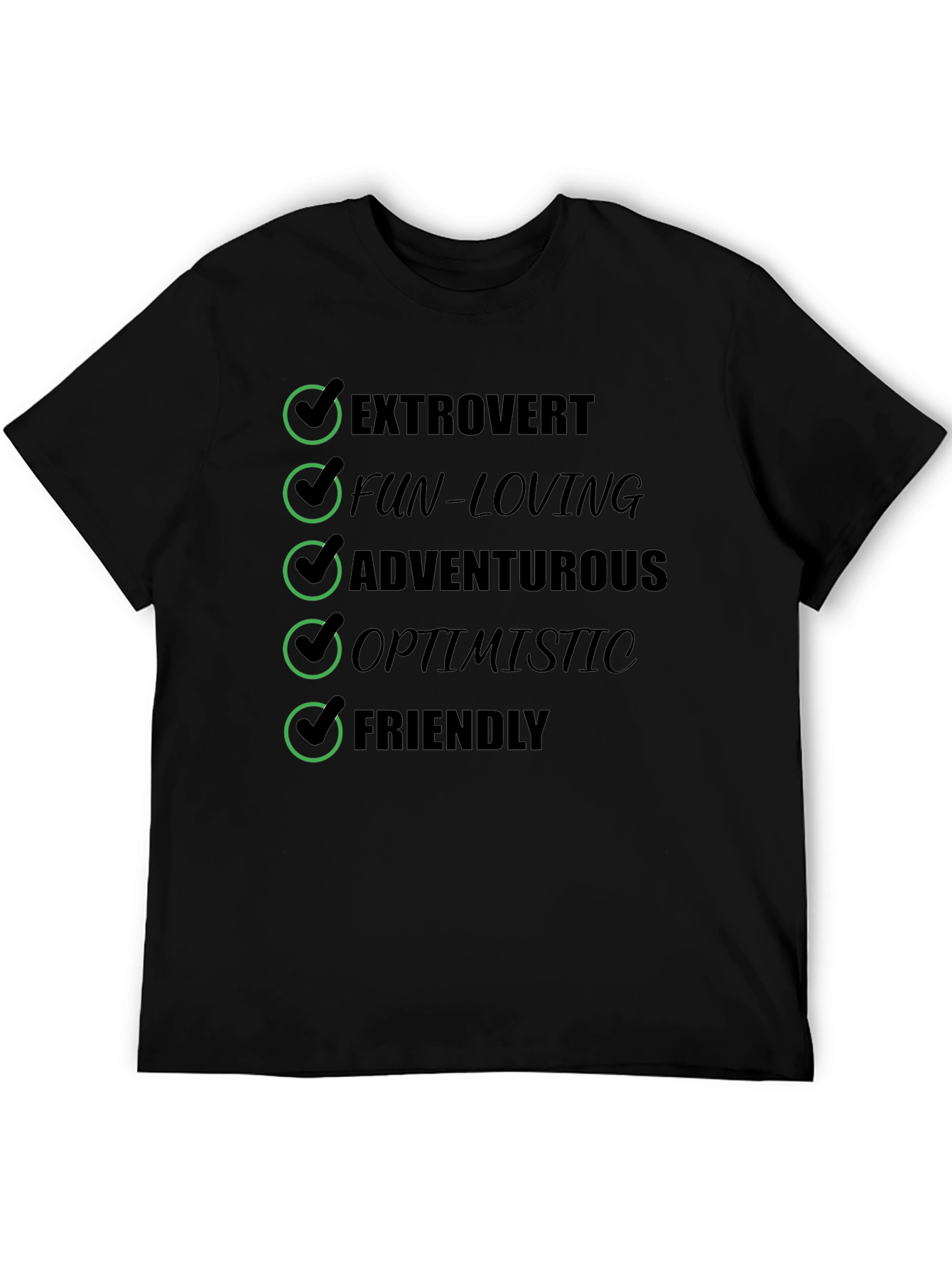 Extrovert Checkbox T-Shirt - Black Cotton Blend