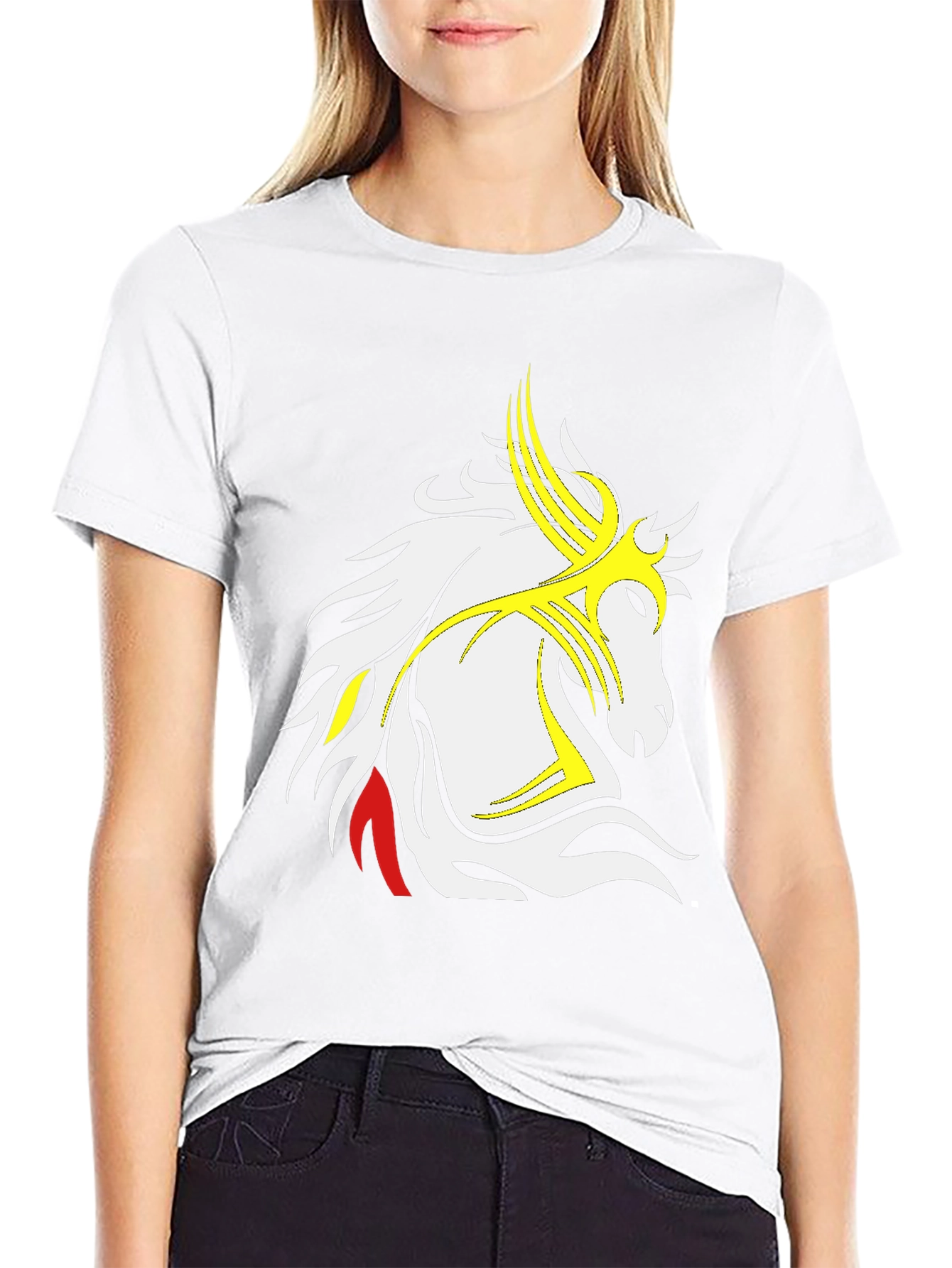 Tribal Horse Graphic Black T-Shirt