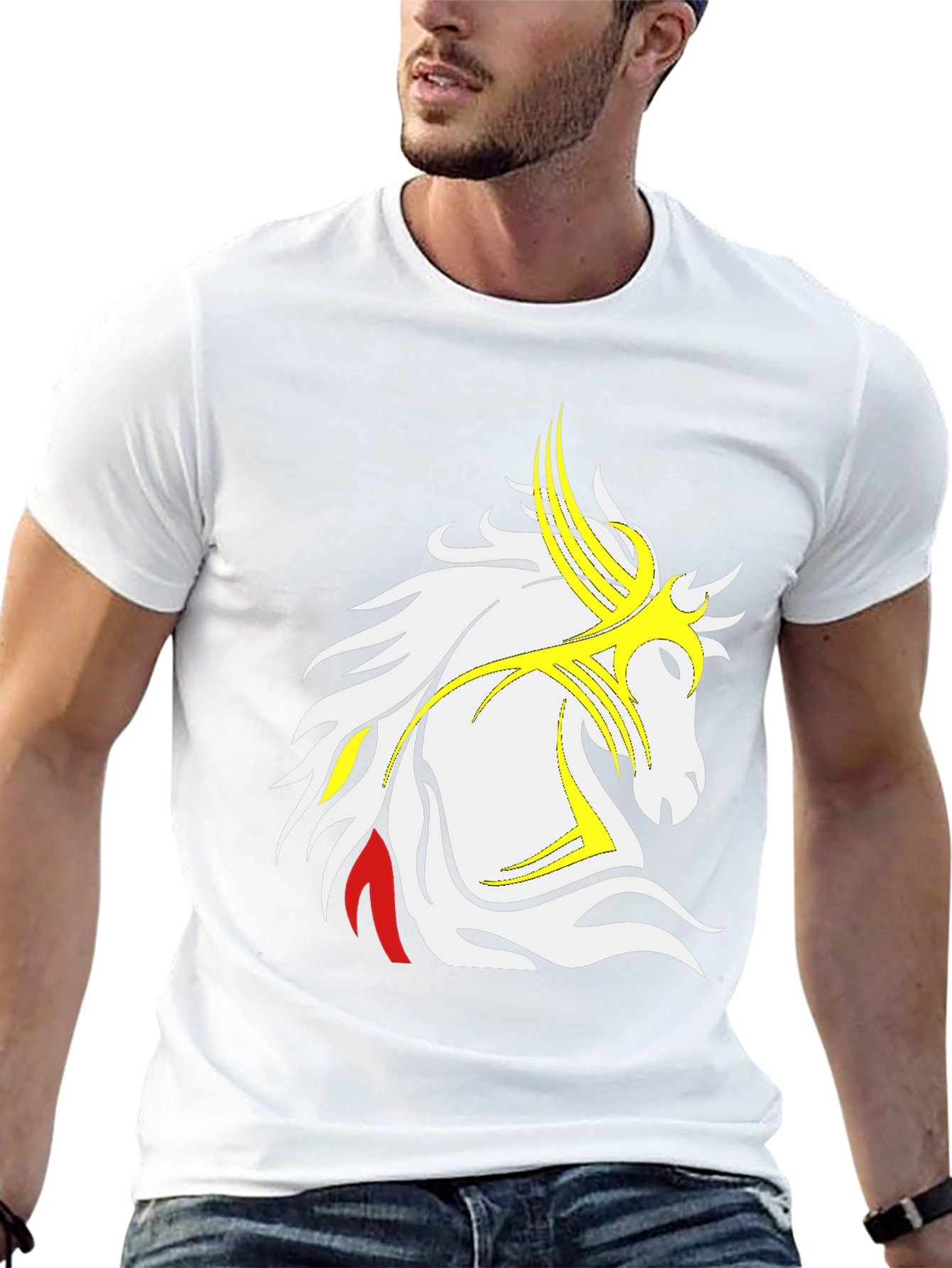 Tribal Horse Graphic Black T-Shirt