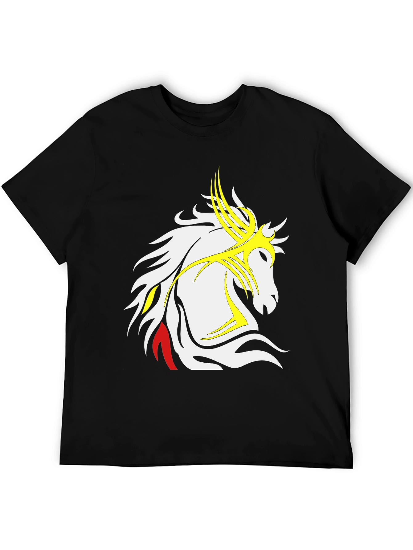 Tribal Horse Graphic Black T-Shirt