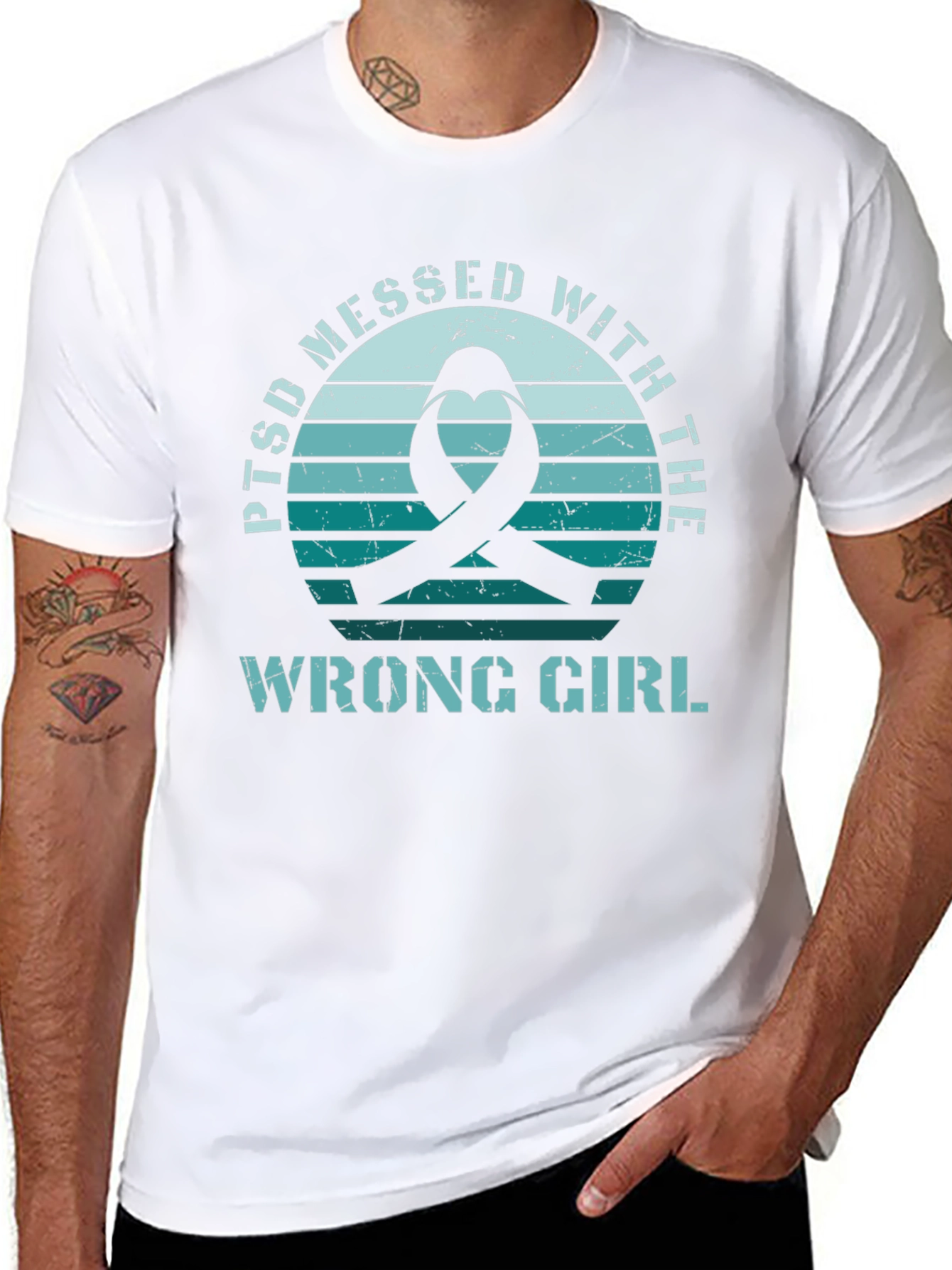 PTSD Awareness Ribbon Graphic T-Shirt