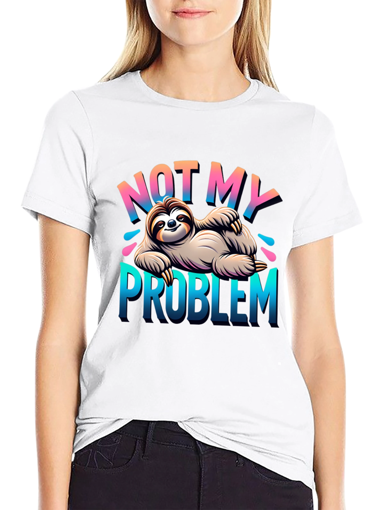 Not My Problem Sloth Graphic Tee