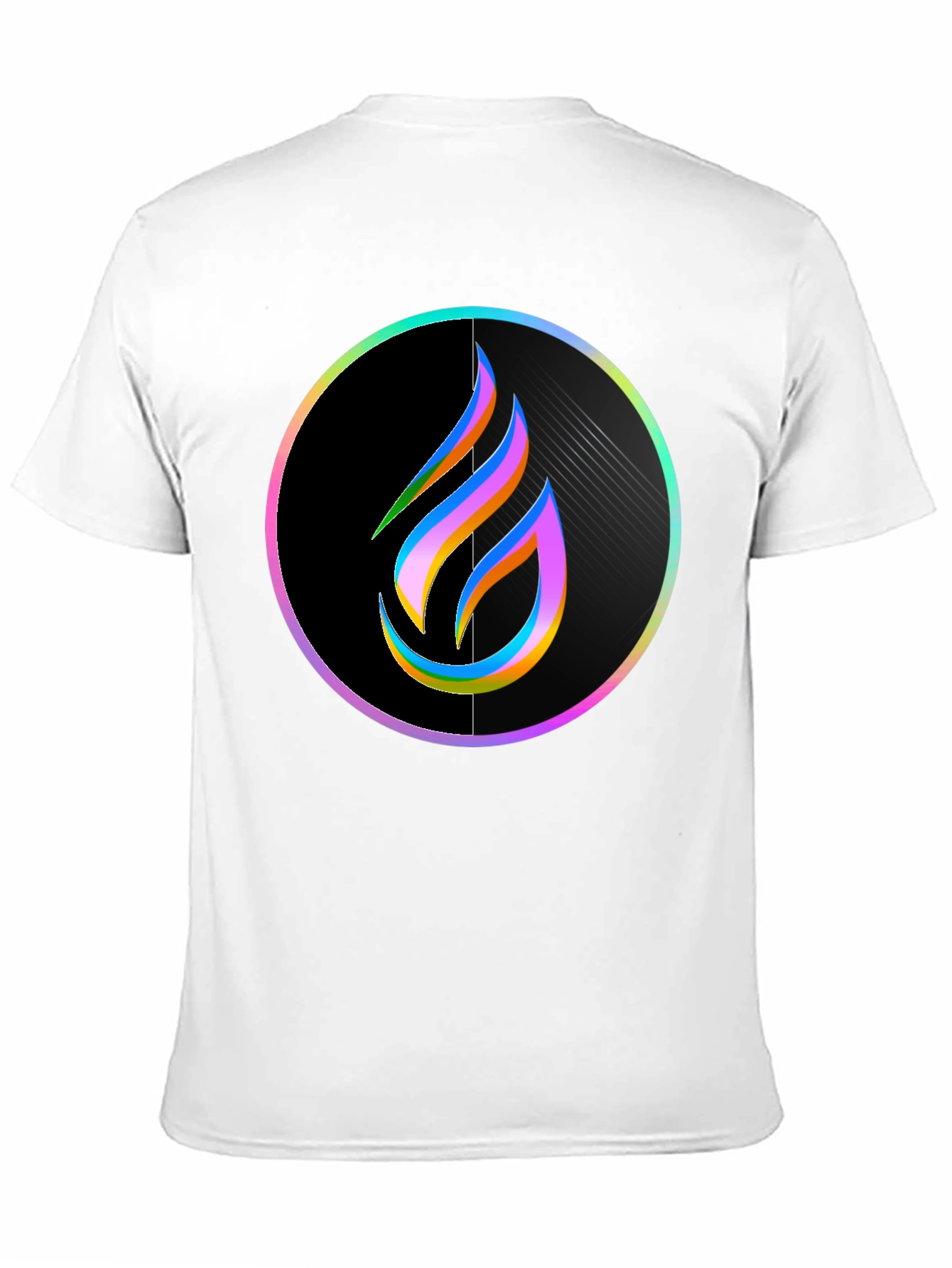 Rainbow Flame Graphic Black T-Shirt