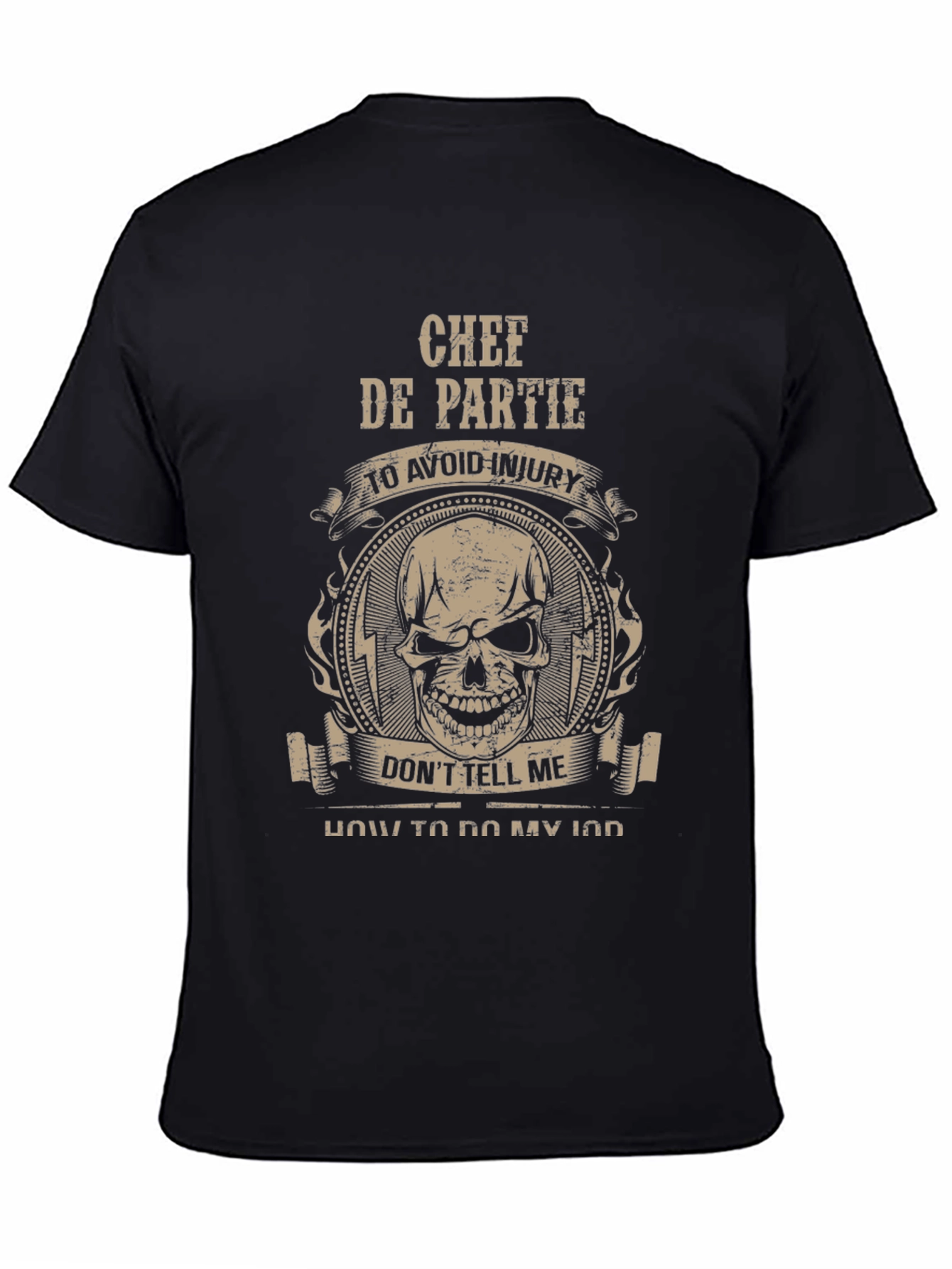 Chef de Partie Skull Graphic T-Shirt - Black