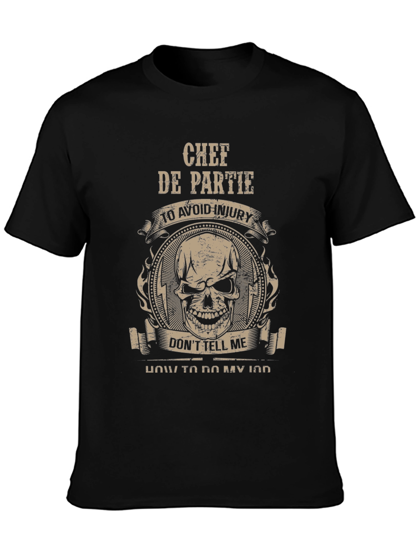 Chef de Partie Skull Graphic T-Shirt - Black