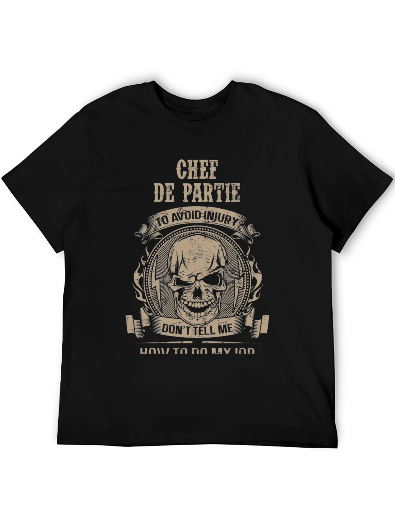 Chef de Partie Skull Graphic T-Shirt - Black