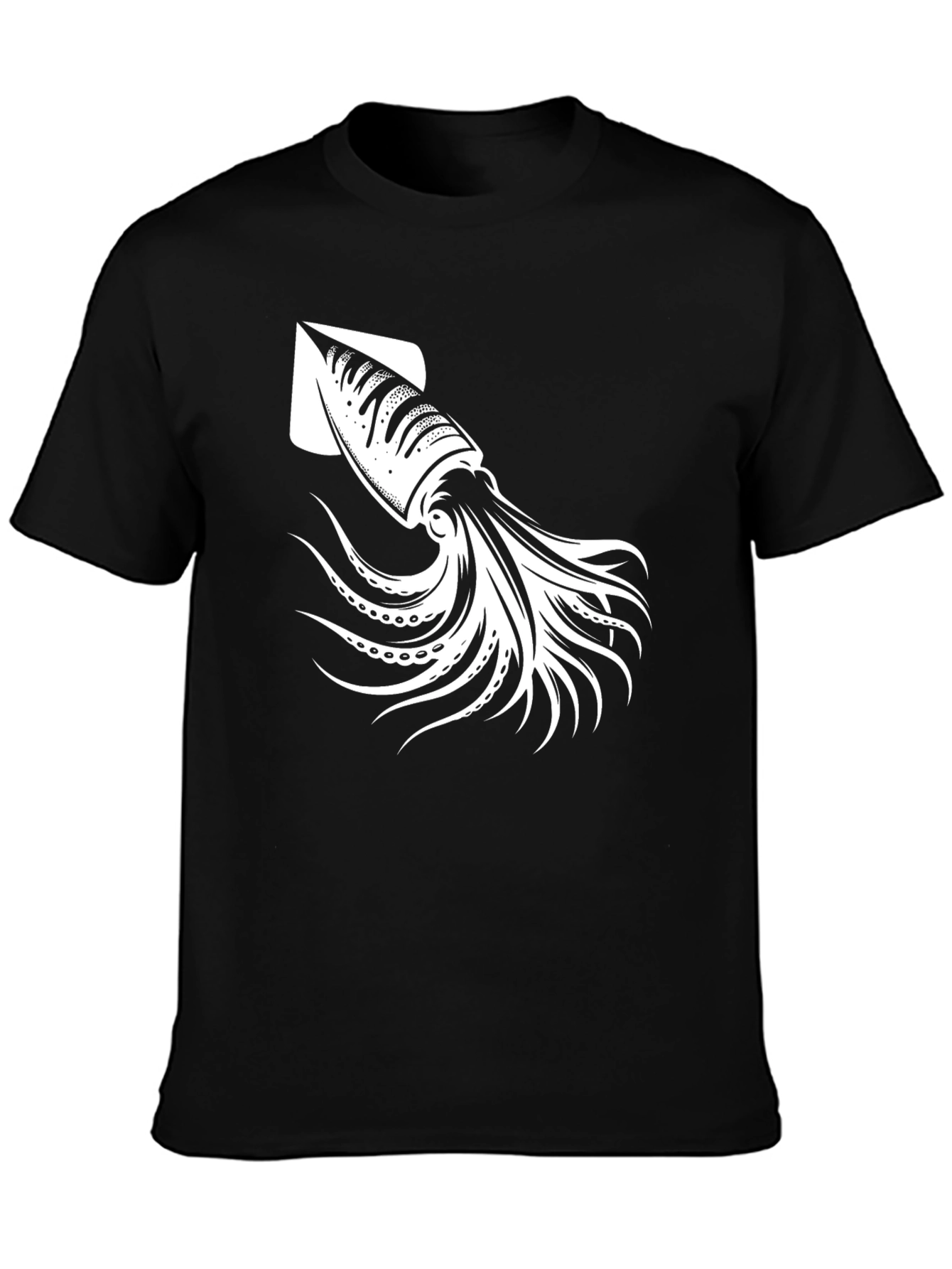 Squid Graphic Tee - Black Cotton T-Shirt