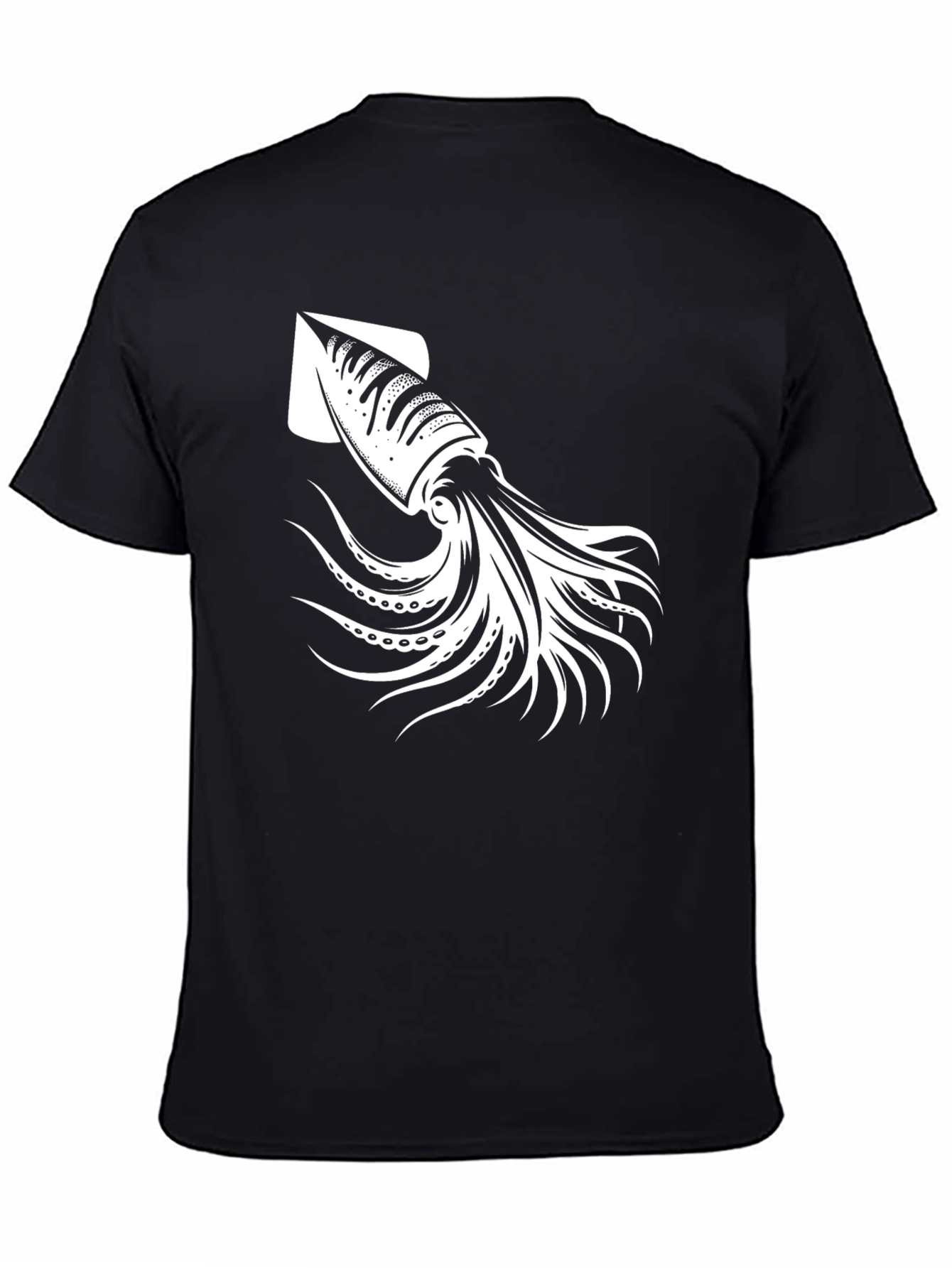 Squid Graphic Tee - Black Cotton T-Shirt