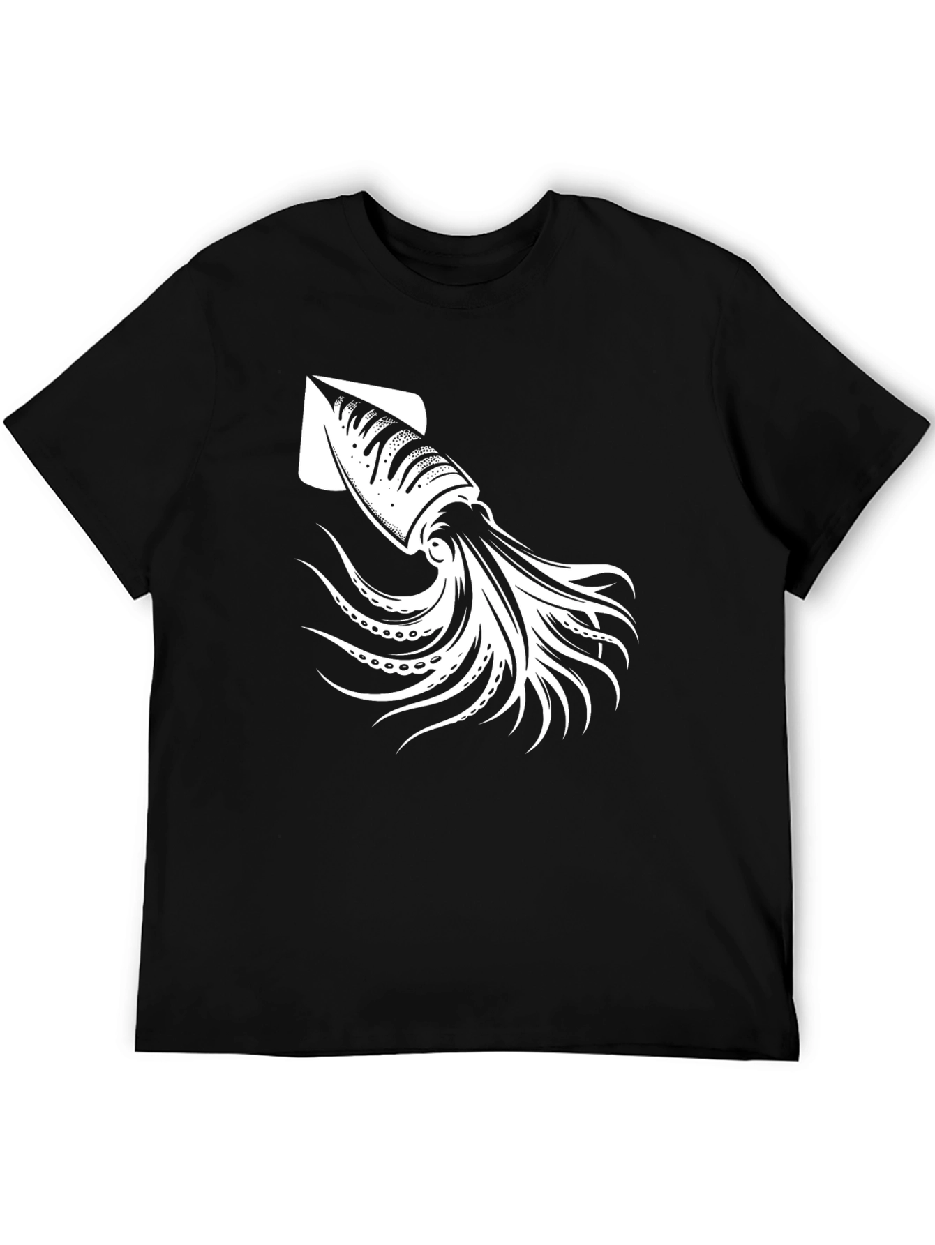 Squid Graphic Tee - Black Cotton T-Shirt