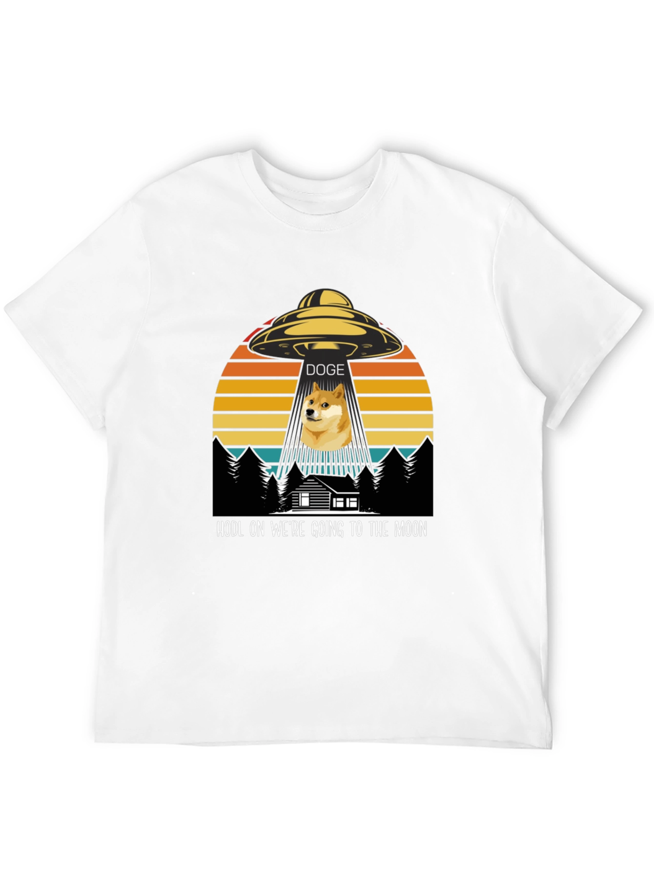 Doge HODL Moon Black T-Shirt