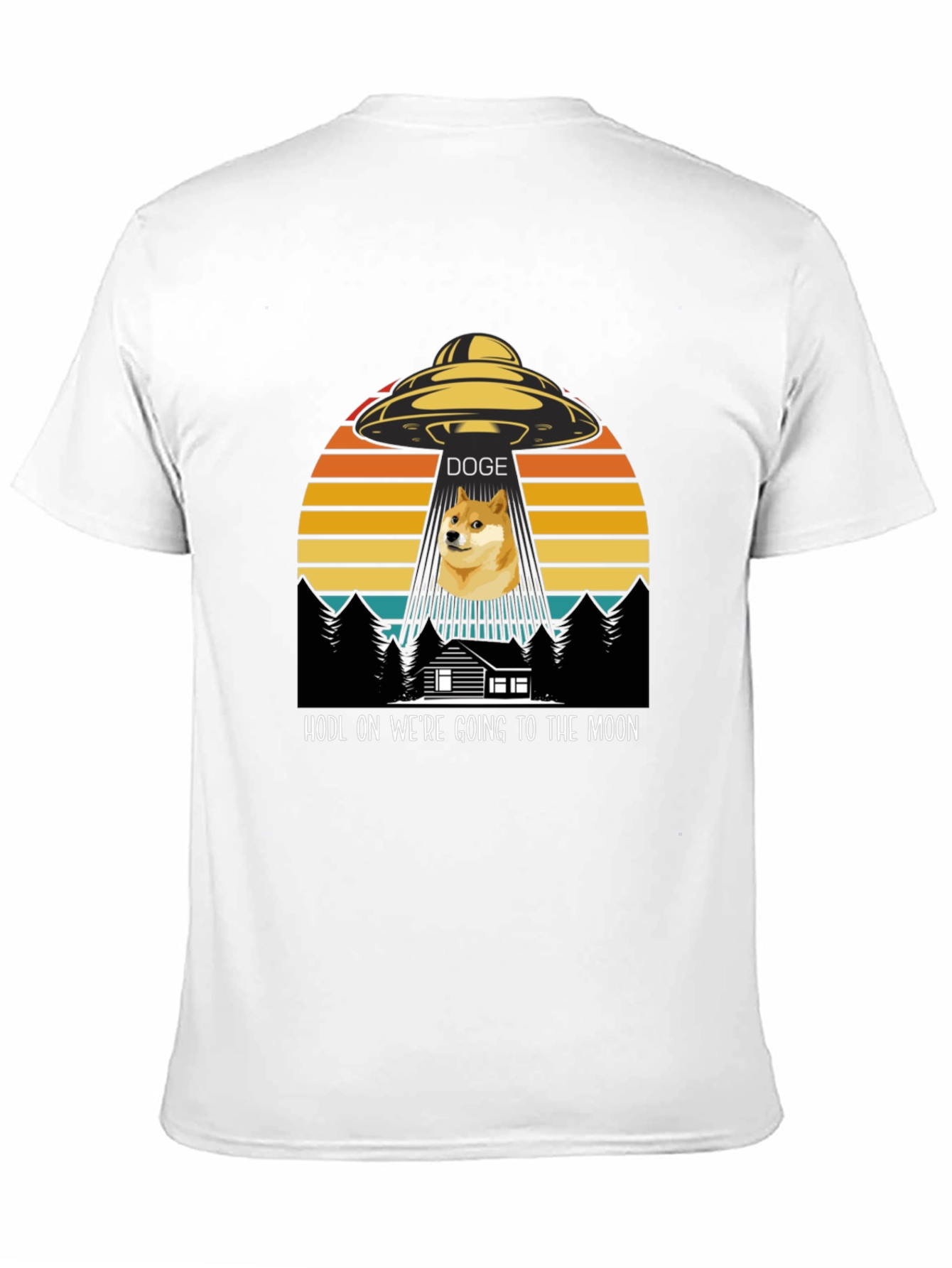 Doge HODL Moon Black T-Shirt