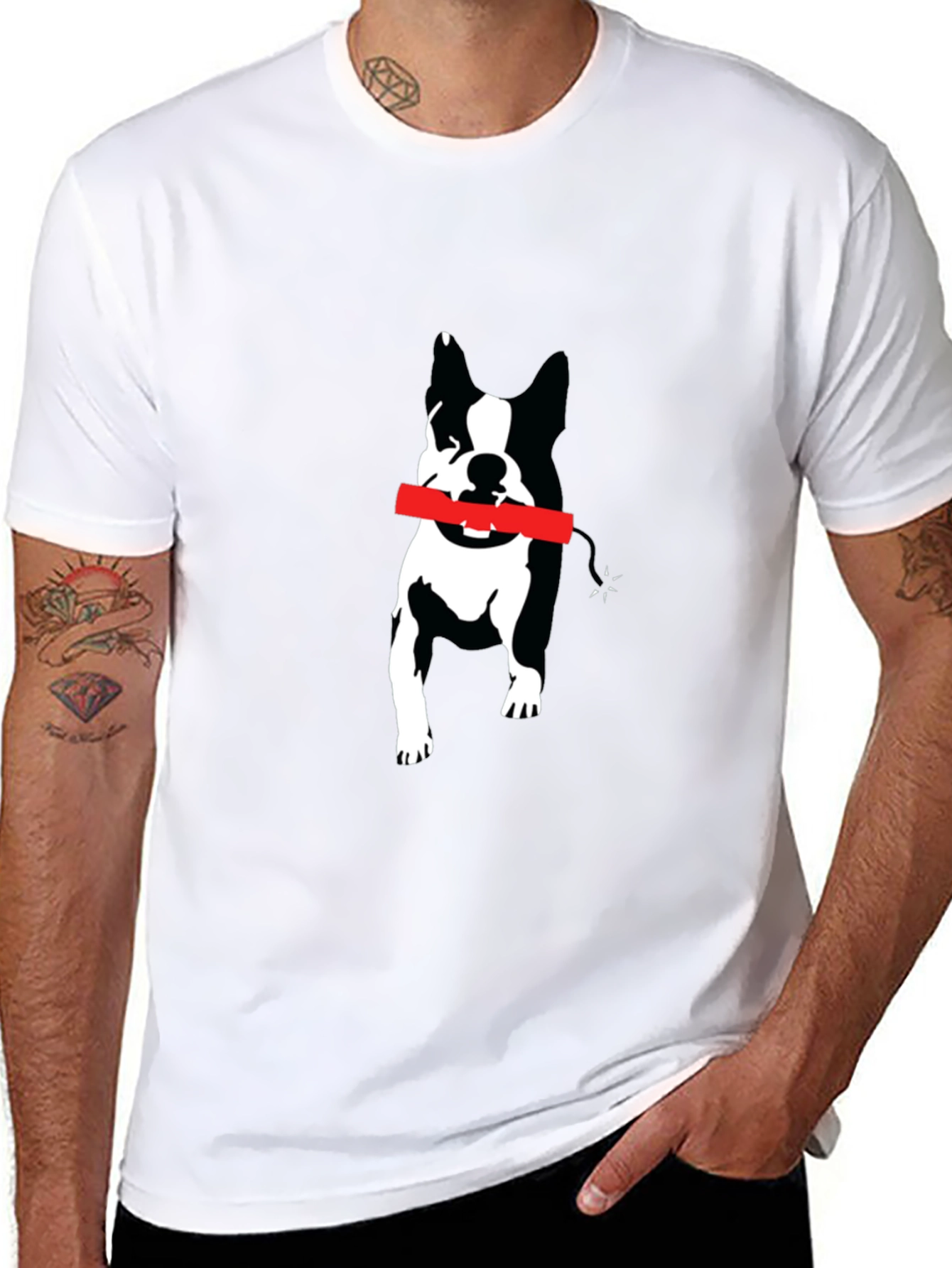 Dynamite Dog Graphic Tee - Black Cotton Blend