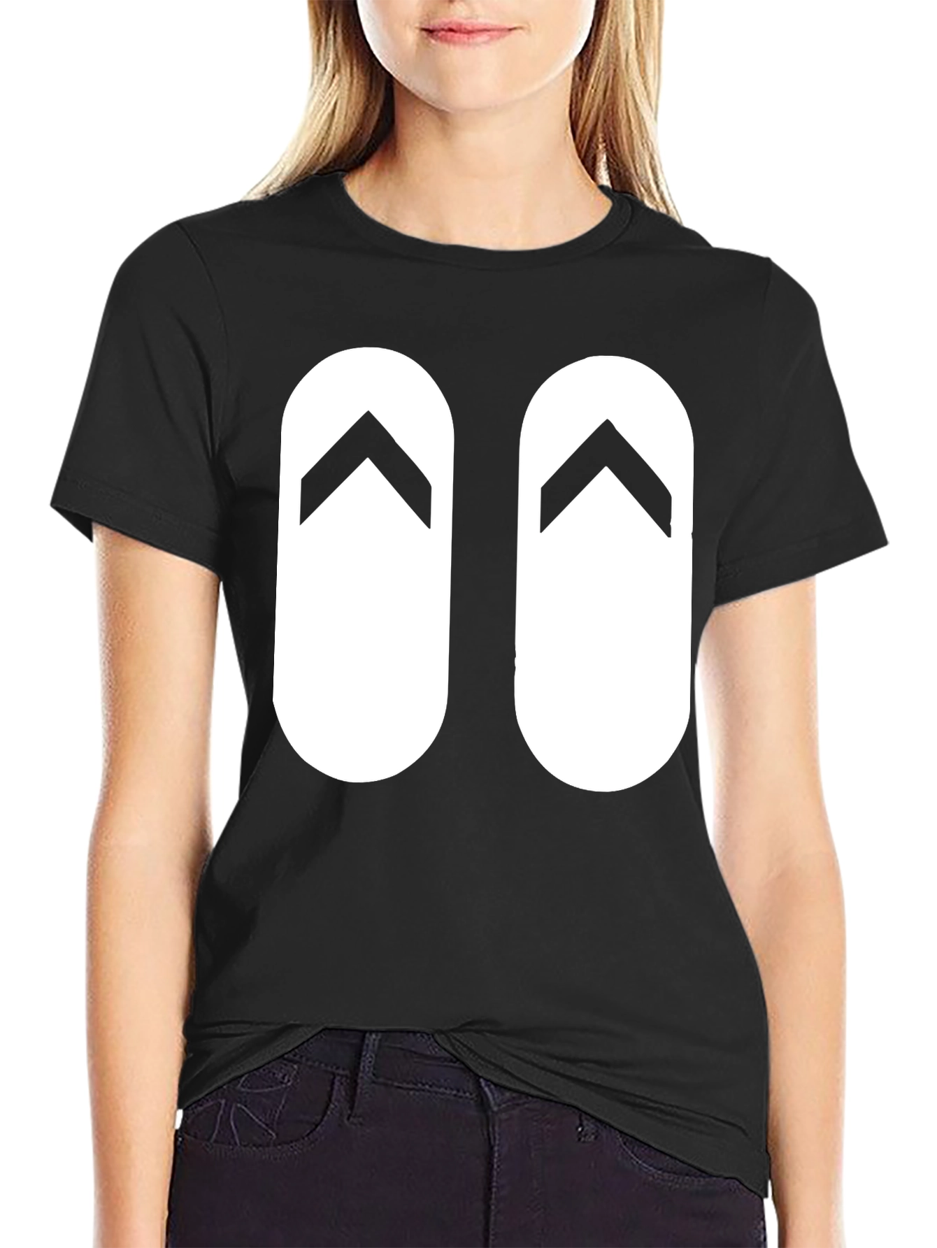 Flip Flop Graphic Black T-Shirt