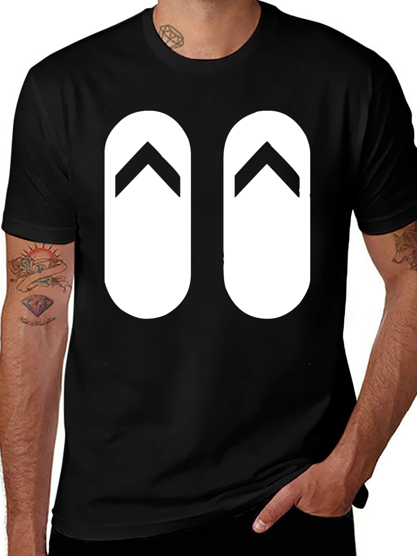 Flip Flop Graphic Black T-Shirt